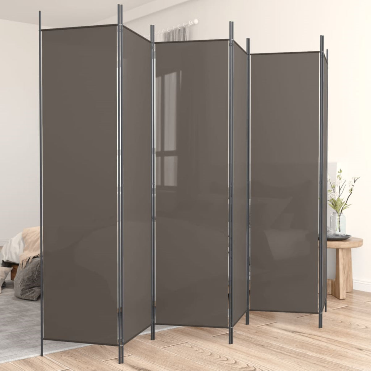 Vidaxl 6-Panel Room Divider Anthracite 118.1'X86.6' Fabric