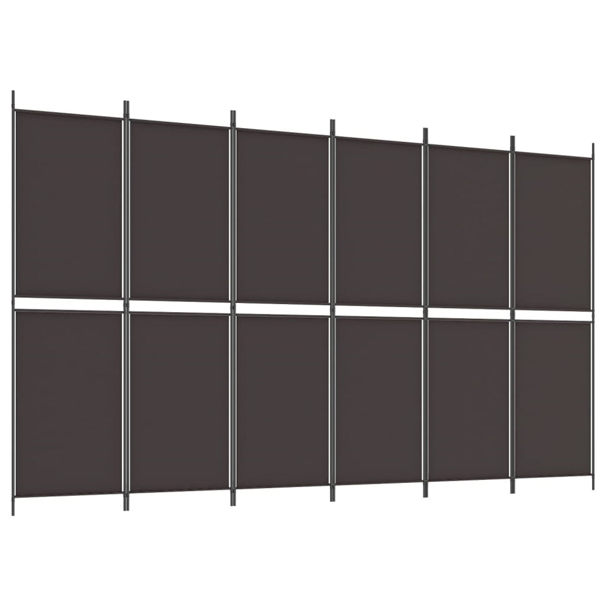 Vidaxl 6-Panel Room Divider Brown 118.1'X70.9' Fabric