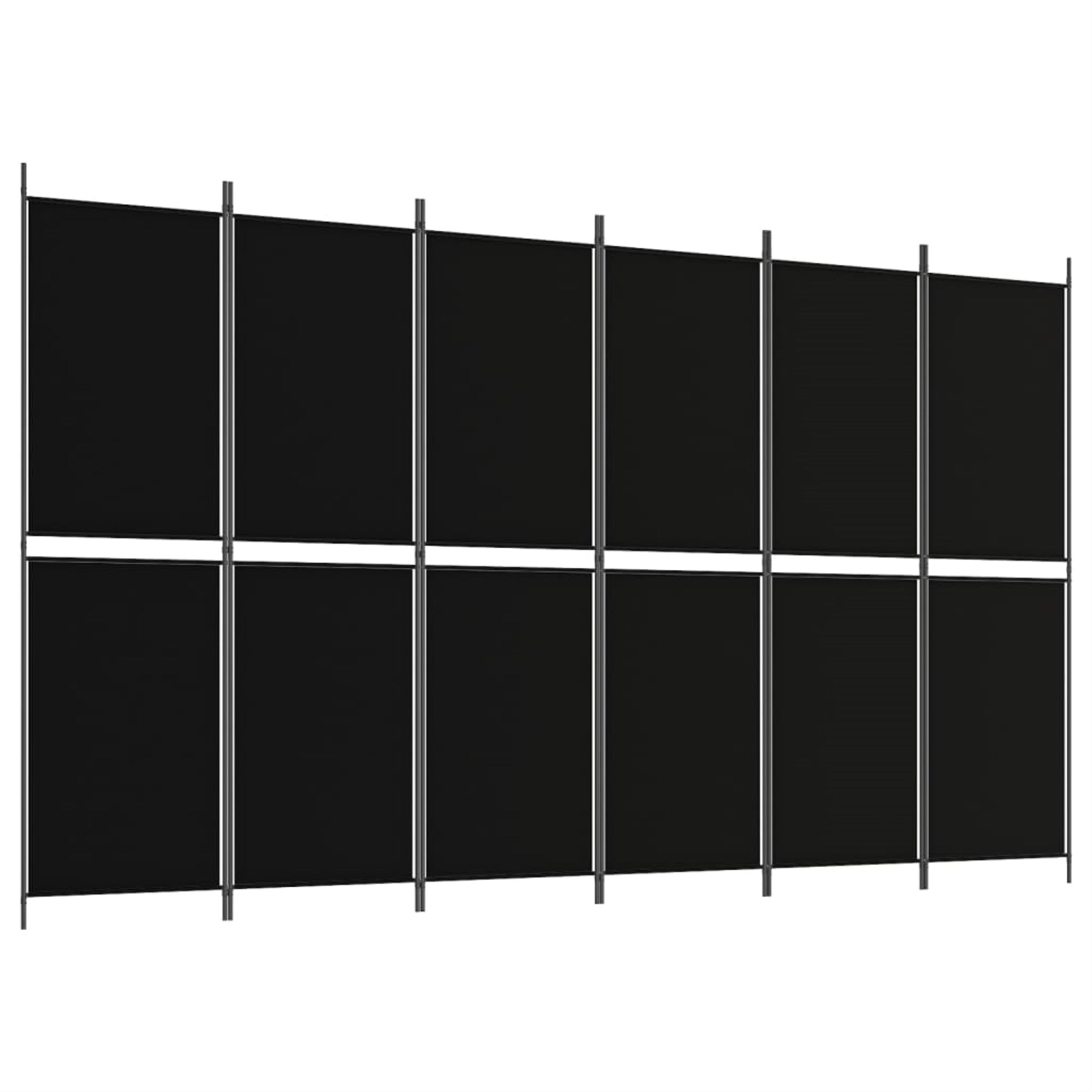 Vidaxl 6-Panel Room Divider Black 118.1'X70.9' Fabric