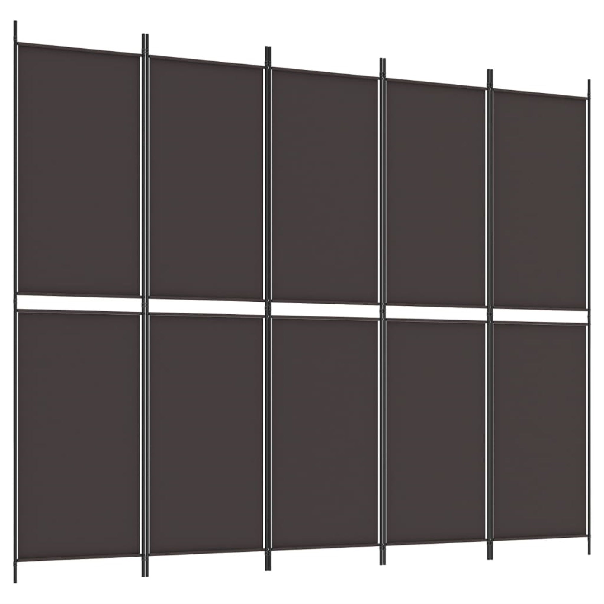 Vidaxl 5-Panel Room Divider Brown 98.4'X78.7' Fabric