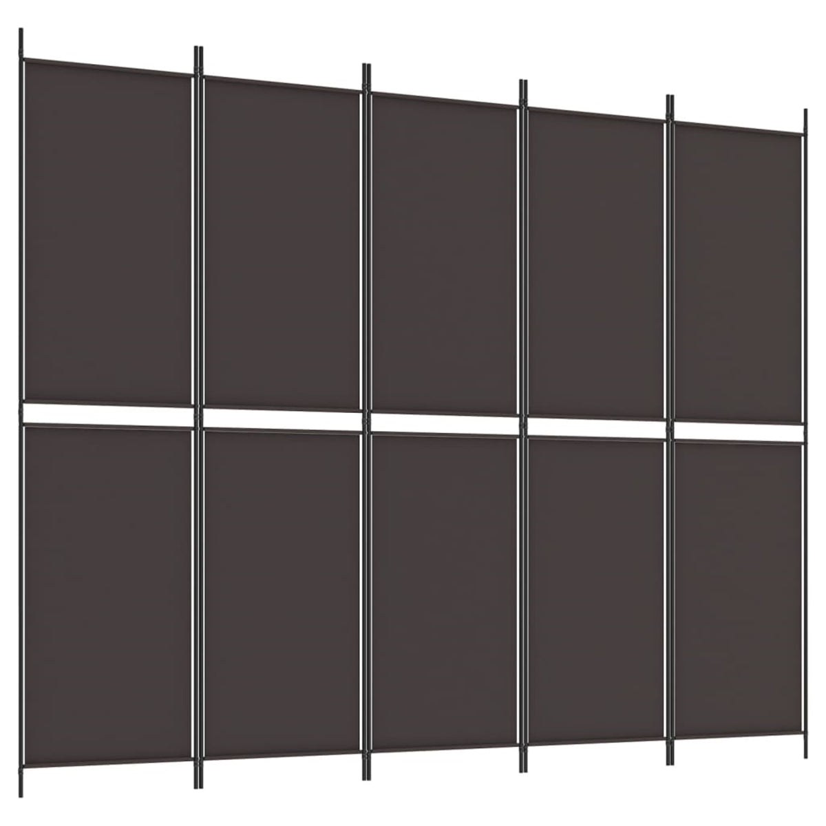 Vidaxl 5-Panel Room Divider Brown 98.4'X78.7' Fabric