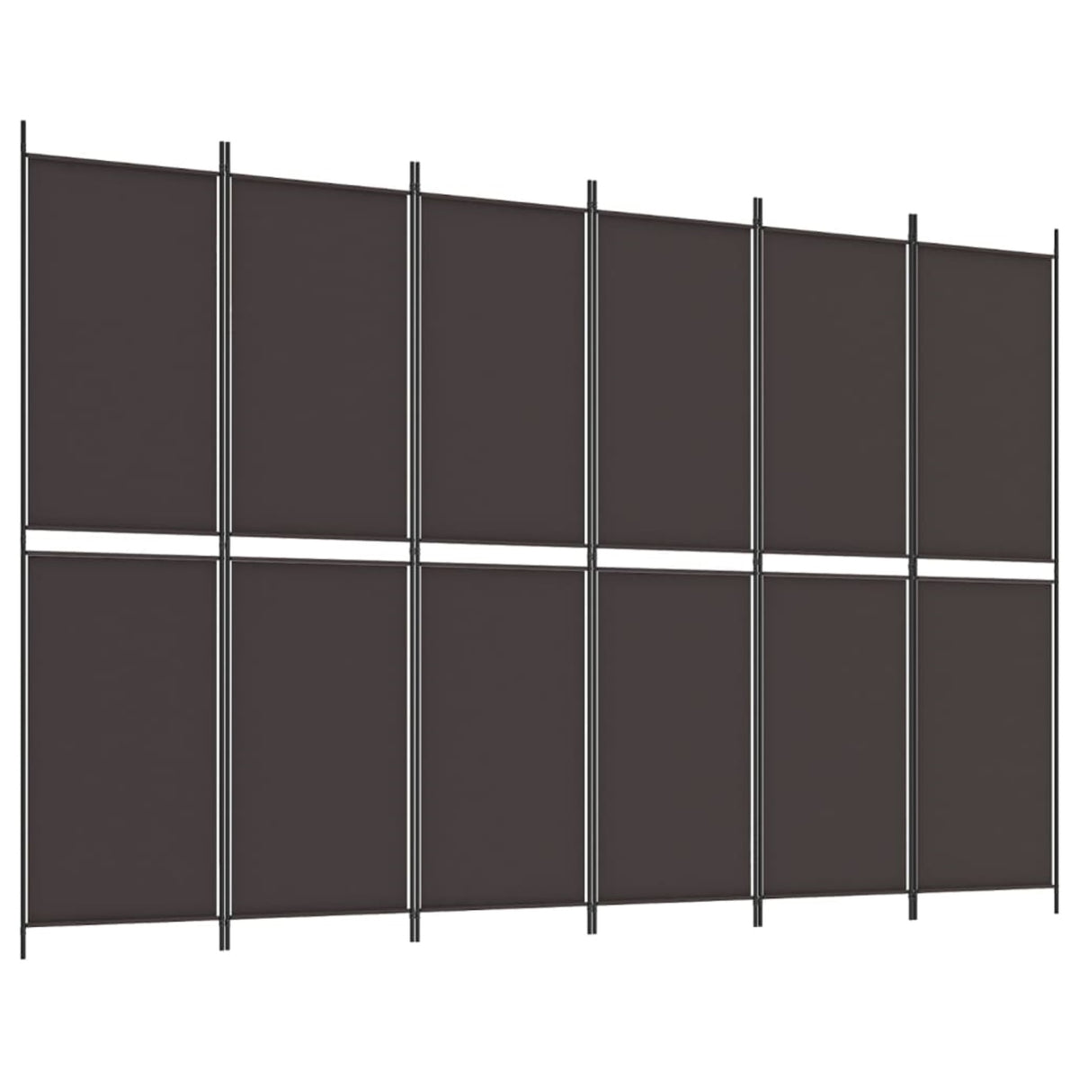 Vidaxl 6-Panel Room Divider Brown 118.1'X78.7' Fabric
