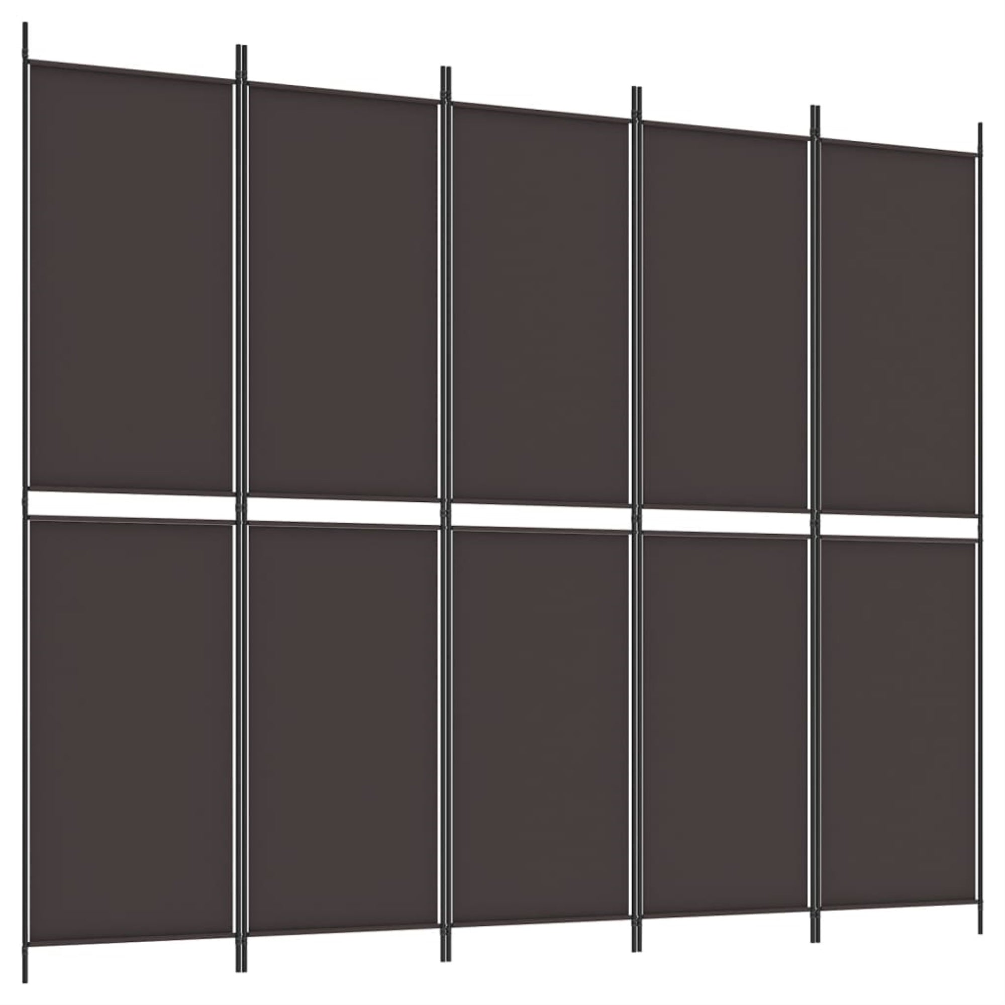 Vidaxl 6-Panel Room Divider Brown 118.1'X86.6' Fabric