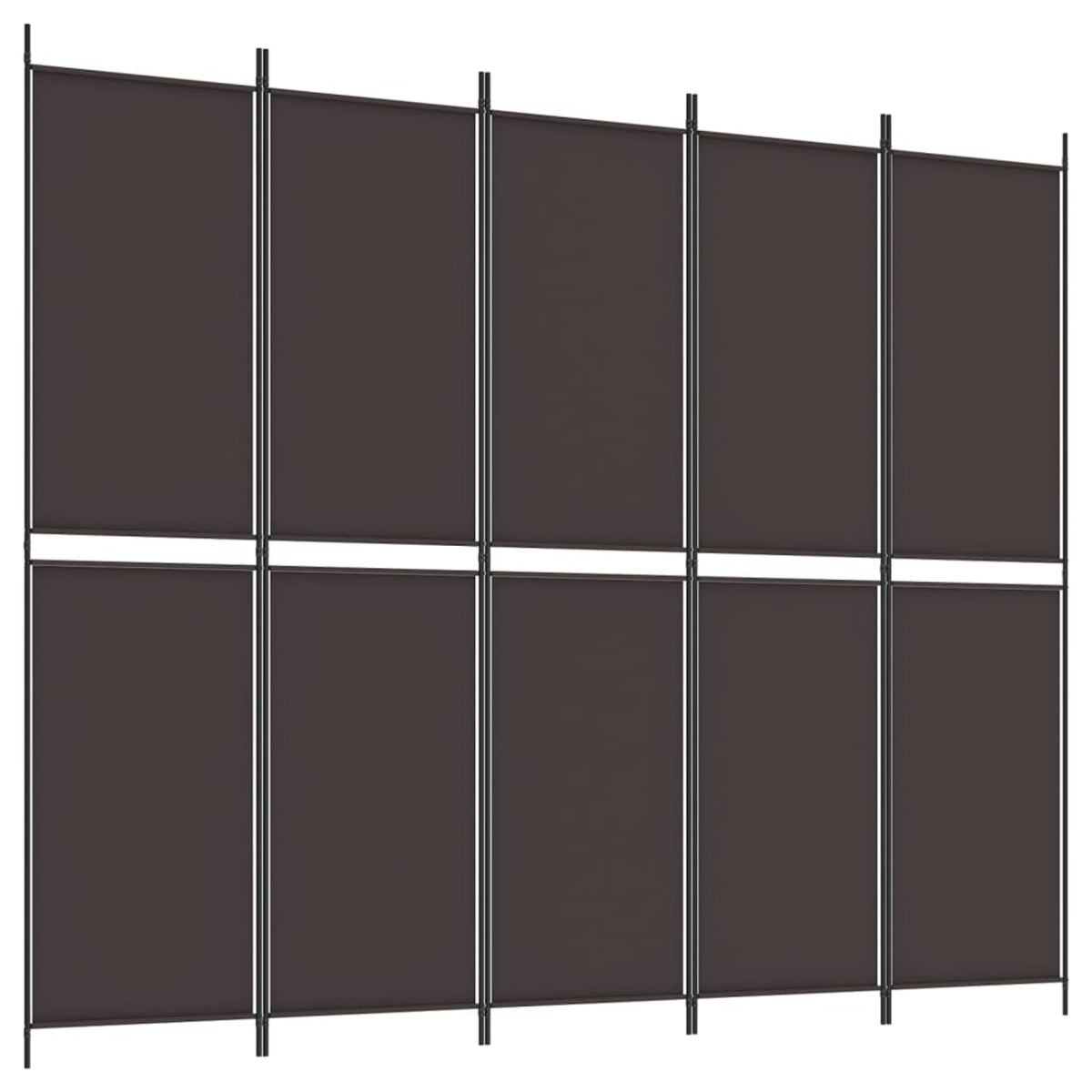 Vidaxl 6-Panel Room Divider Brown 118.1'X86.6' Fabric