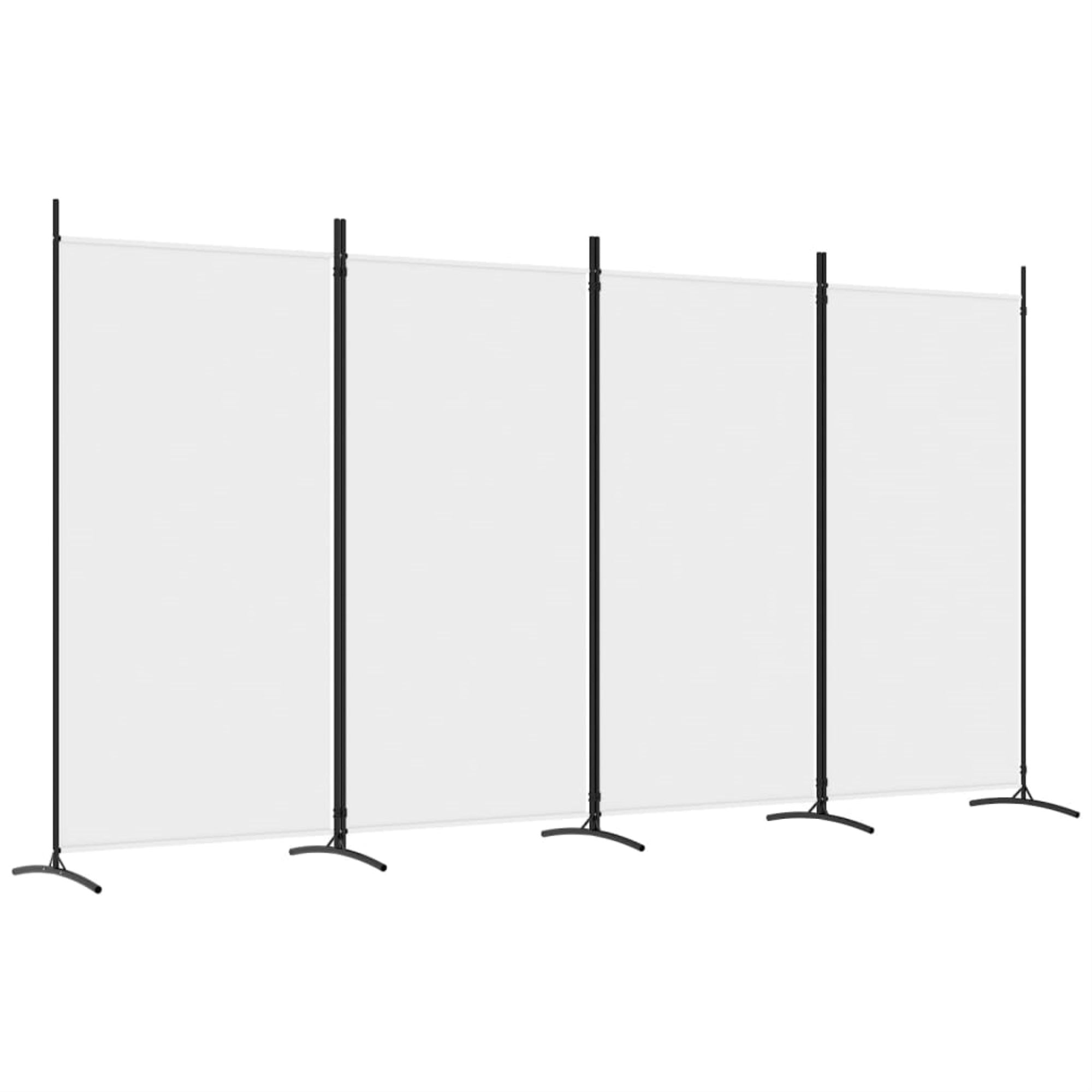 Vidaxl 4-Panel Room Divider White 136.2'X70.9' Fabric