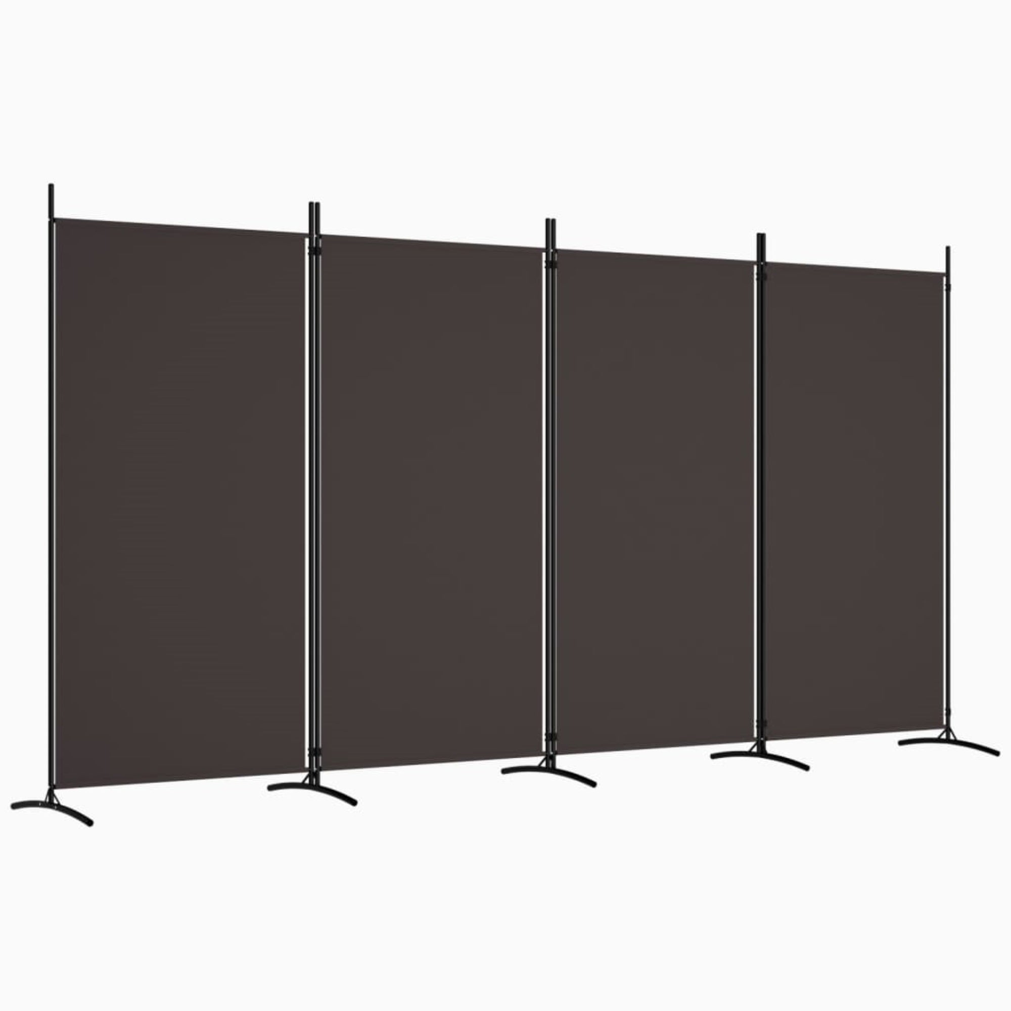 Vidaxl 4-Panel Room Divider Brown 136.2'X70.9' Fabric