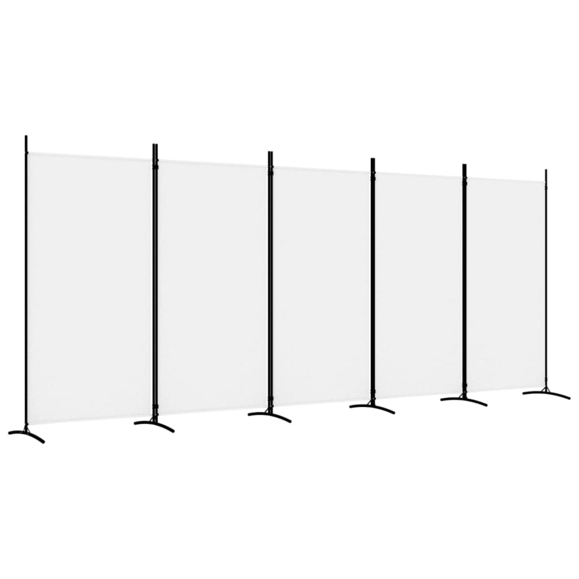 Vidaxl 5-Panel Room Divider White 170.5'X70.9' Fabric