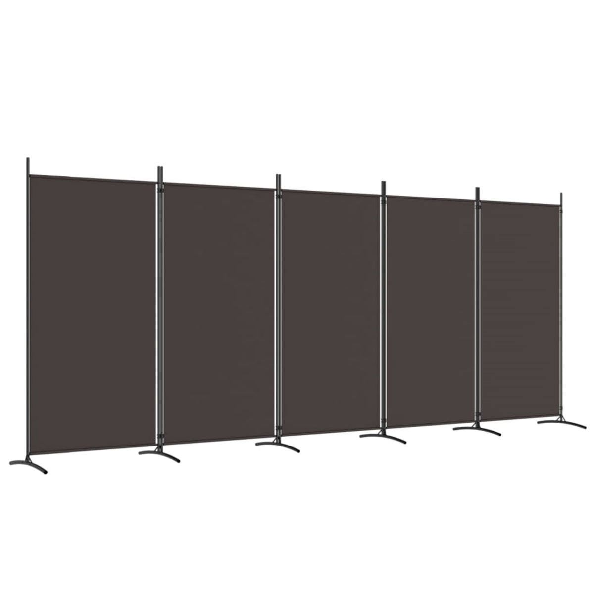 Vidaxl 5-Panel Room Divider Brown 170.5'X70.9' Fabric