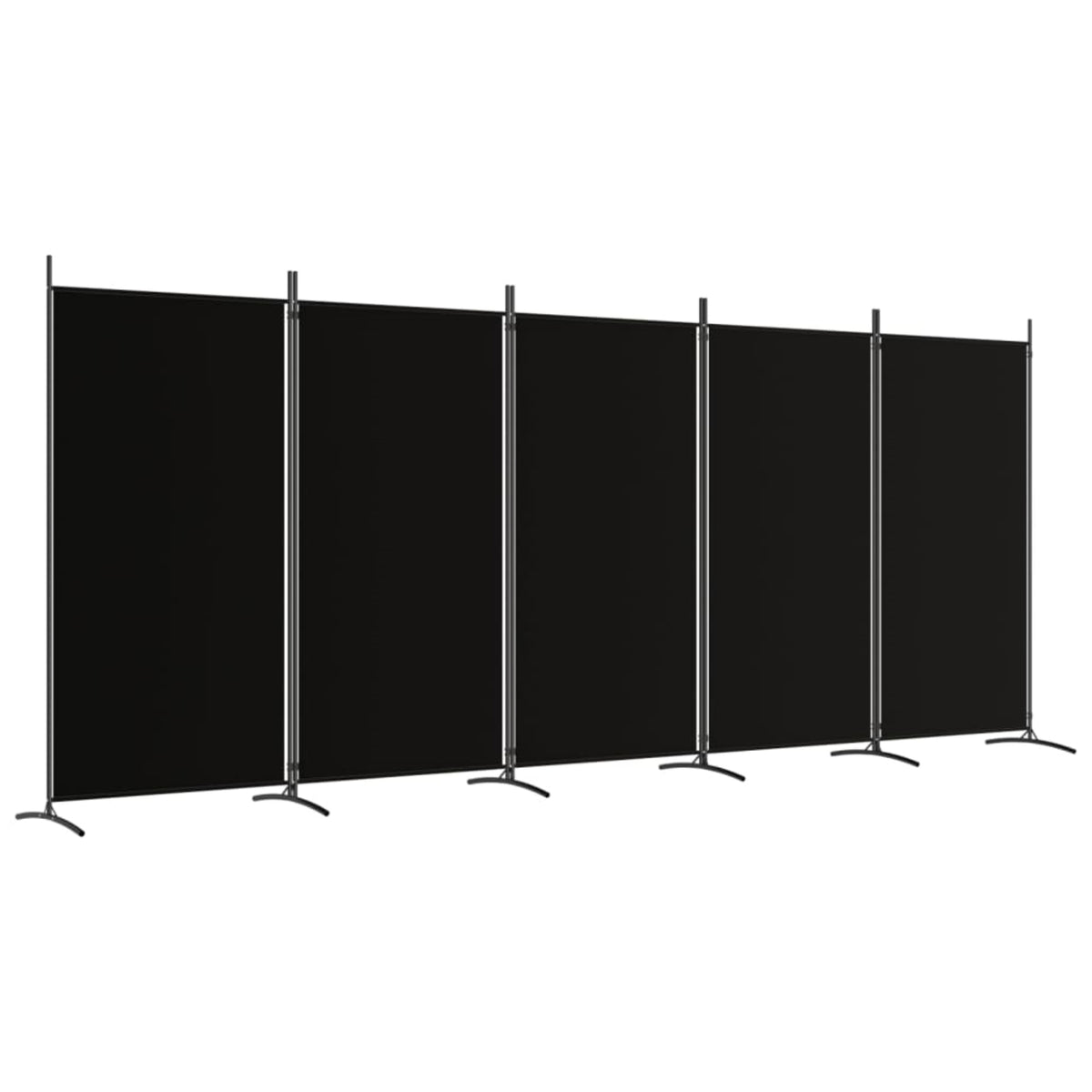 Vidaxl 5-Panel Room Divider Black 170.5'X70.9' Fabric