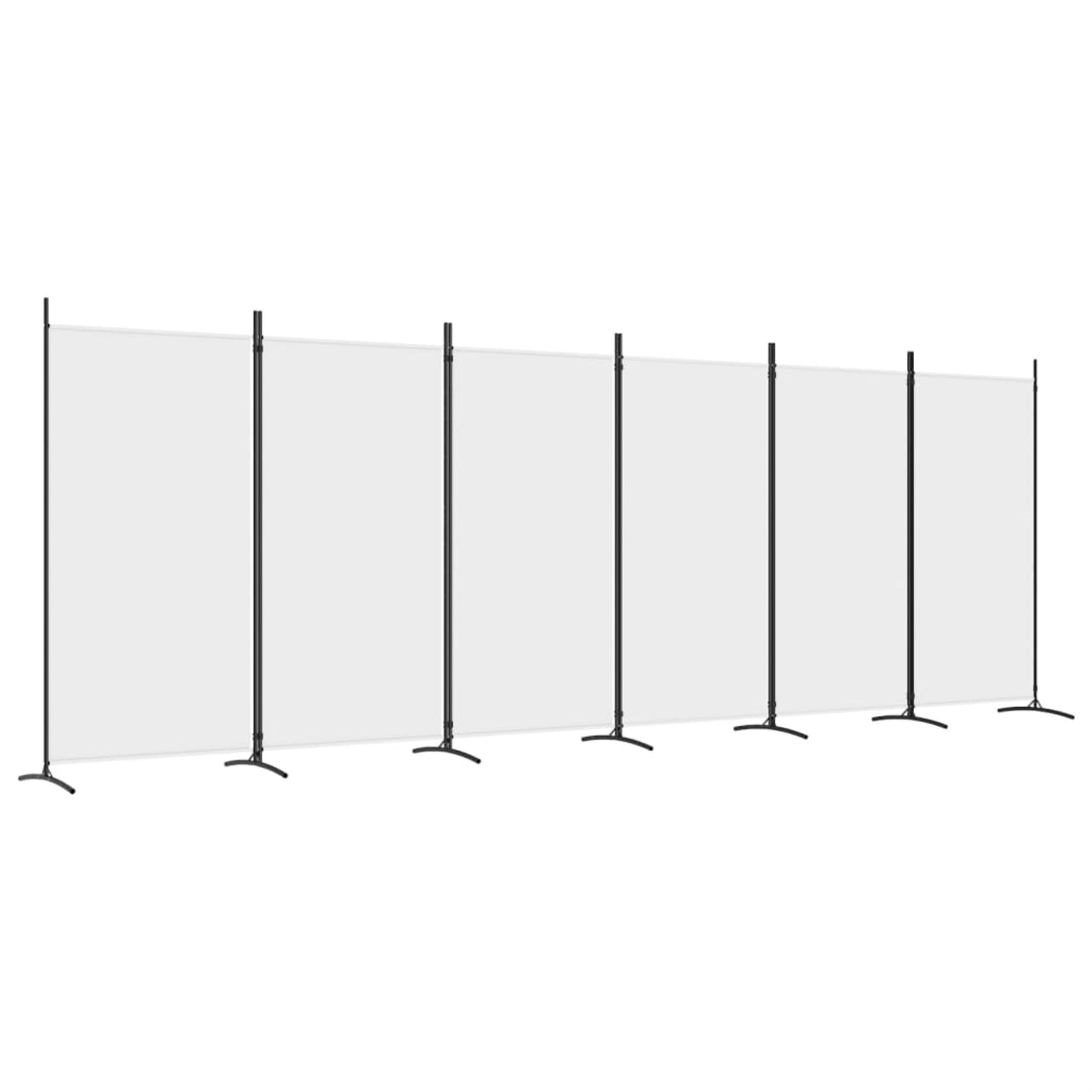 Vidaxl 6-Panel Room Divider White 204.7'X70.9' Fabric