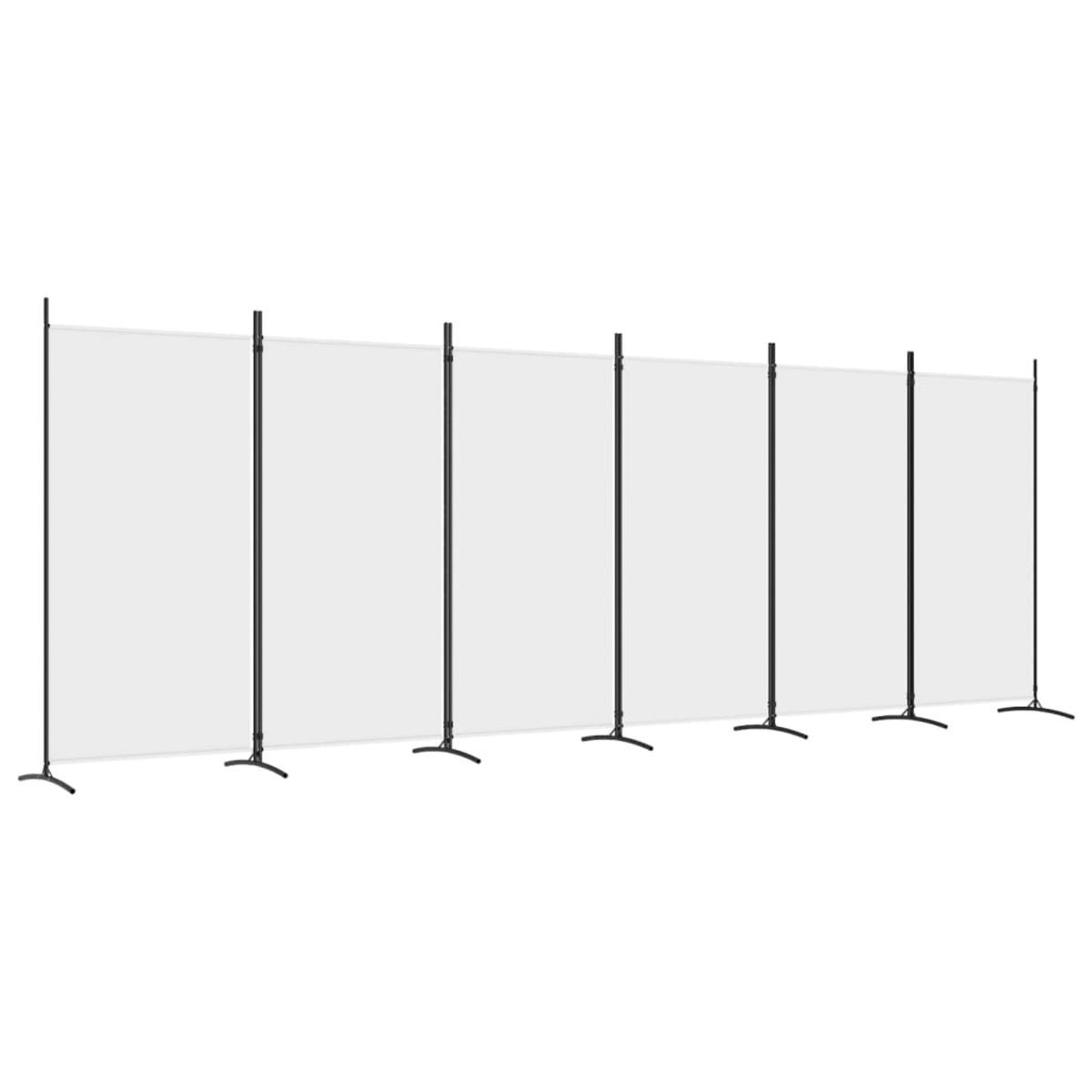 Vidaxl 6-Panel Room Divider White 204.7'X70.9' Fabric