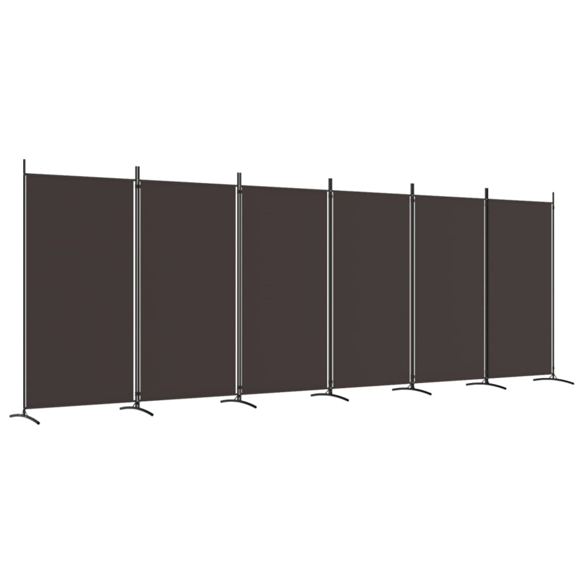 Vidaxl 6-Panel Room Divider Brown 204.7'X70.9' Fabric