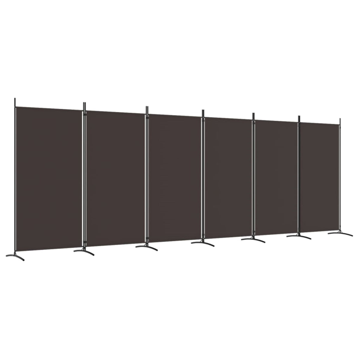 Vidaxl 6-Panel Room Divider Brown 204.7'X70.9' Fabric
