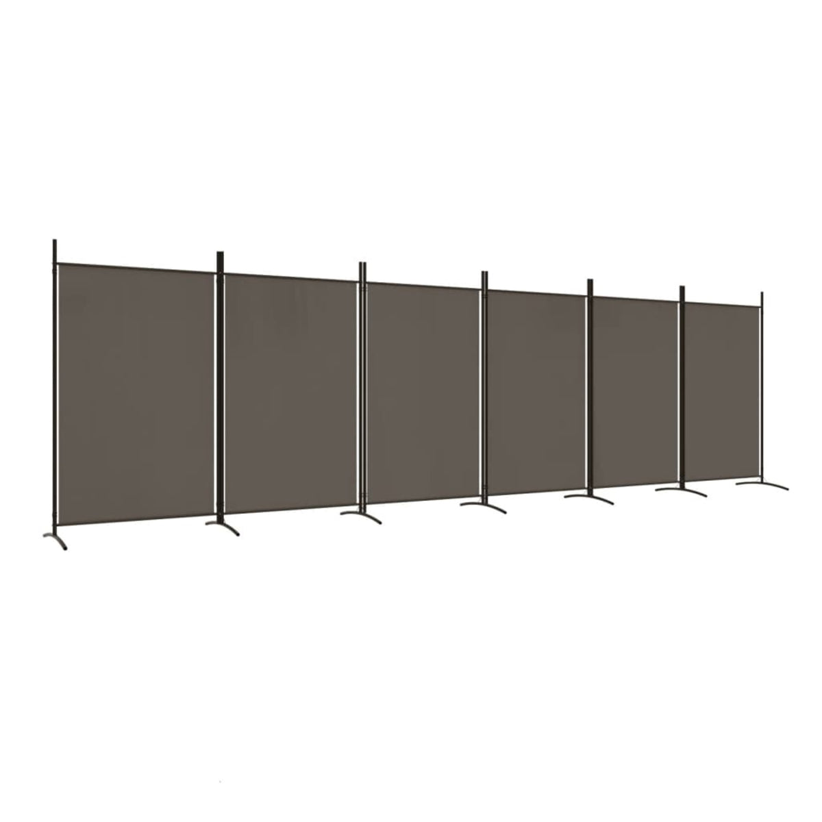 Vidaxl 6-Panel Room Divider Anthracite 204.7'X70.9' Fabric