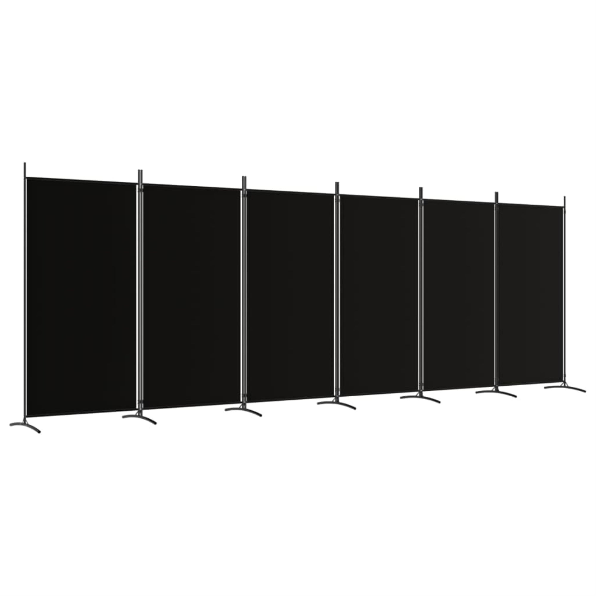 Vidaxl 6-Panel Room Divider Black 204.7'X70.9' Fabric