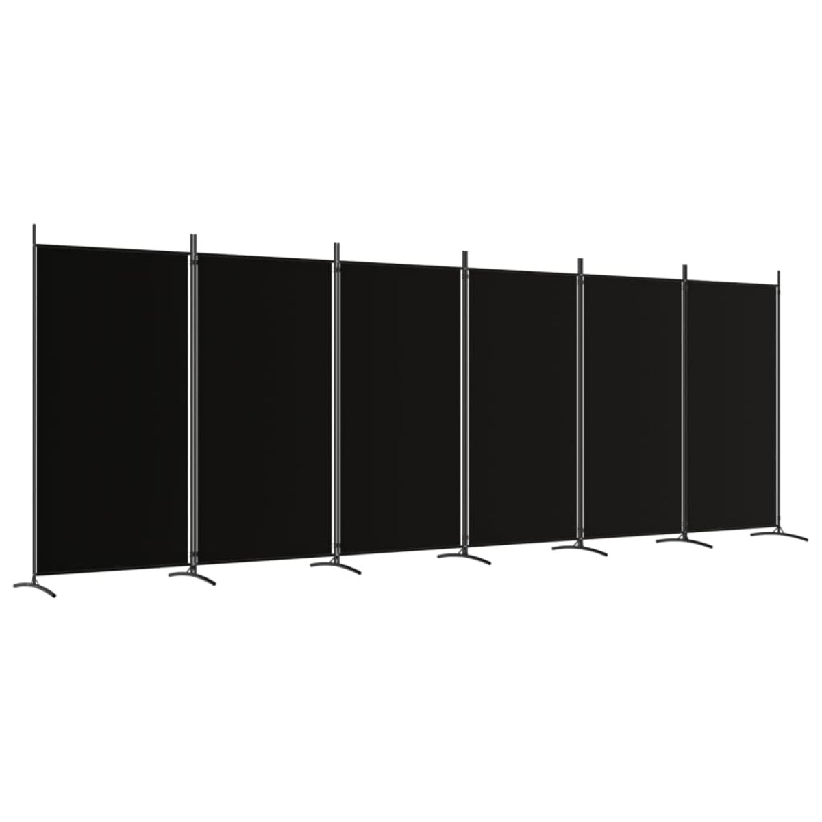 Vidaxl 6-Panel Room Divider Black 204.7'X70.9' Fabric