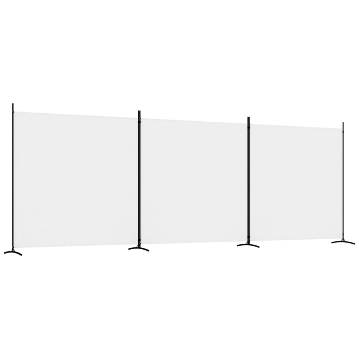 Vidaxl 3-Panel Room Divider White 206.7'X70.9' Fabric
