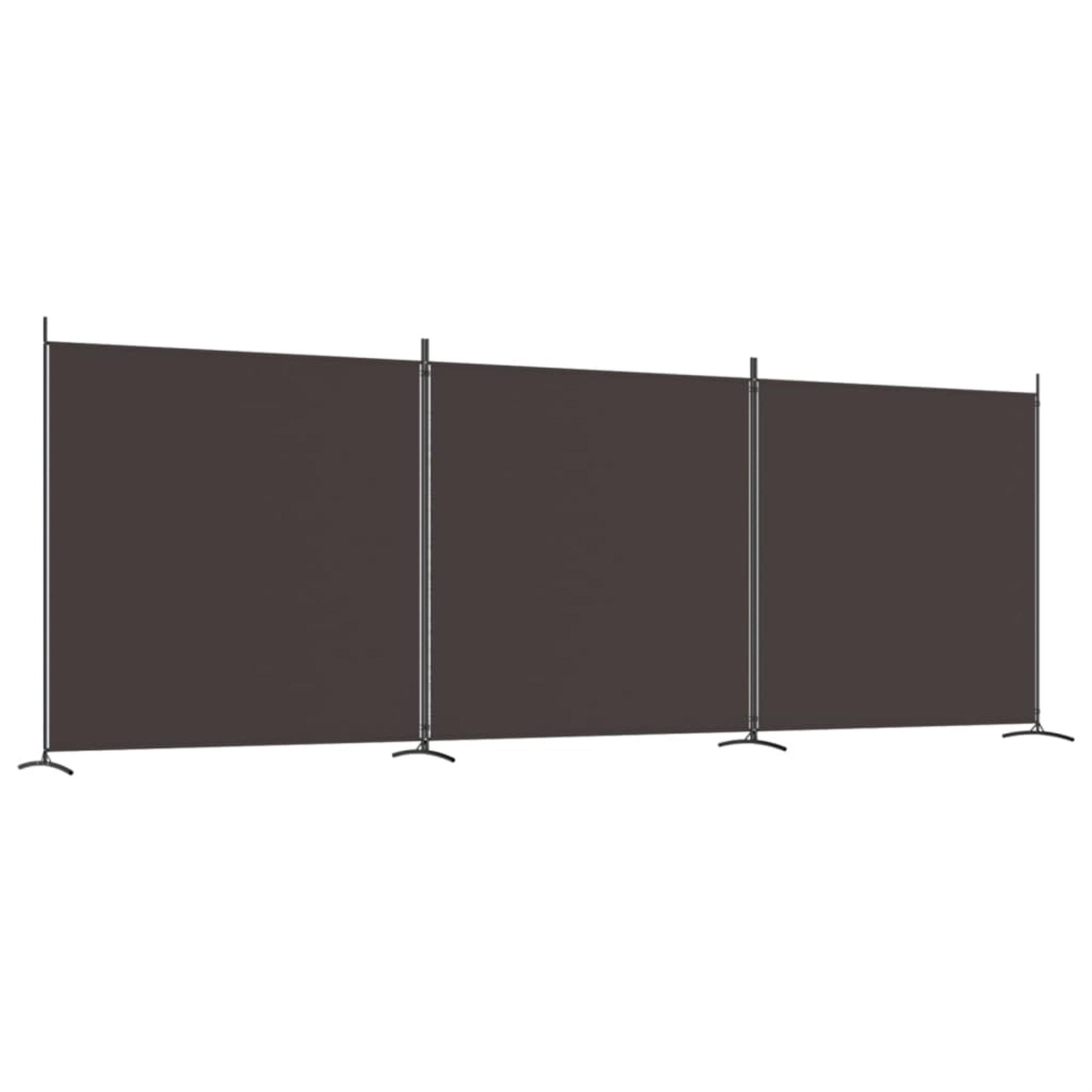 Vidaxl 3-Panel Room Divider Brown 206.7'X70.9' Fabric