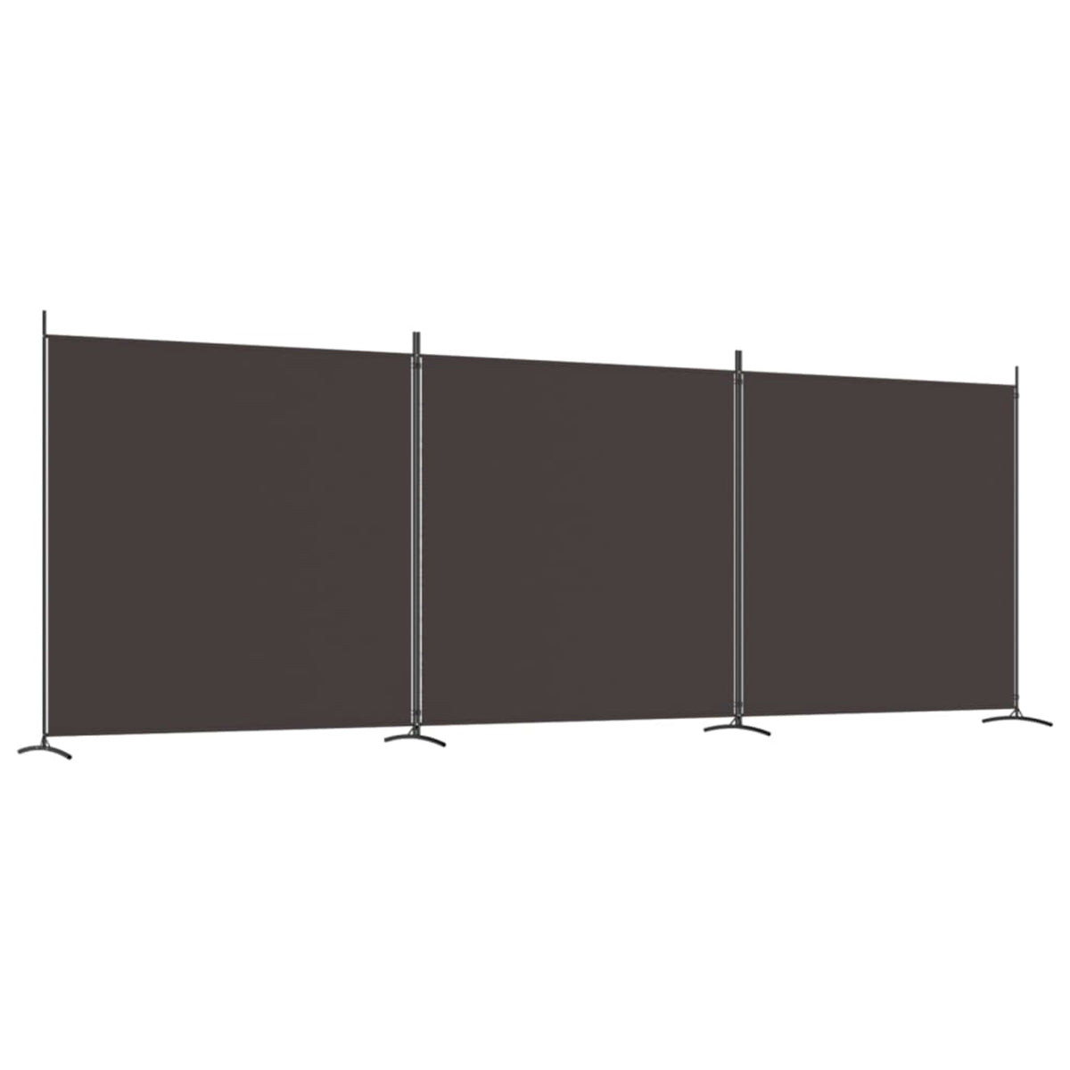 Vidaxl 3-Panel Room Divider Brown 206.7'X70.9' Fabric