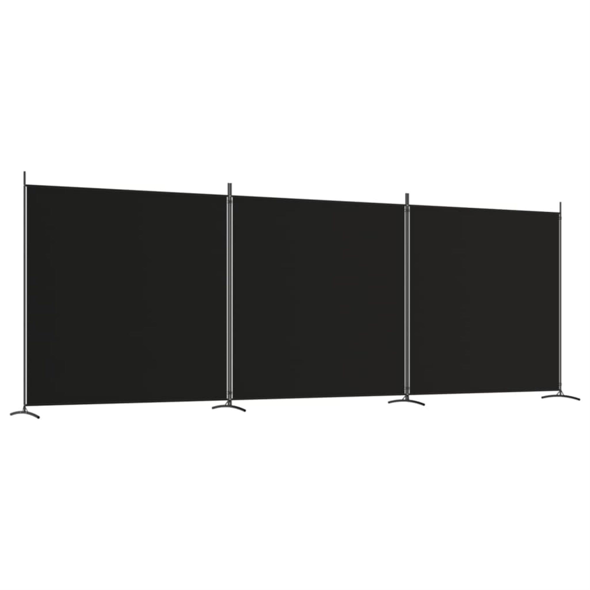 Vidaxl 3-Panel Room Divider Black 206.7'X70.9' Fabric