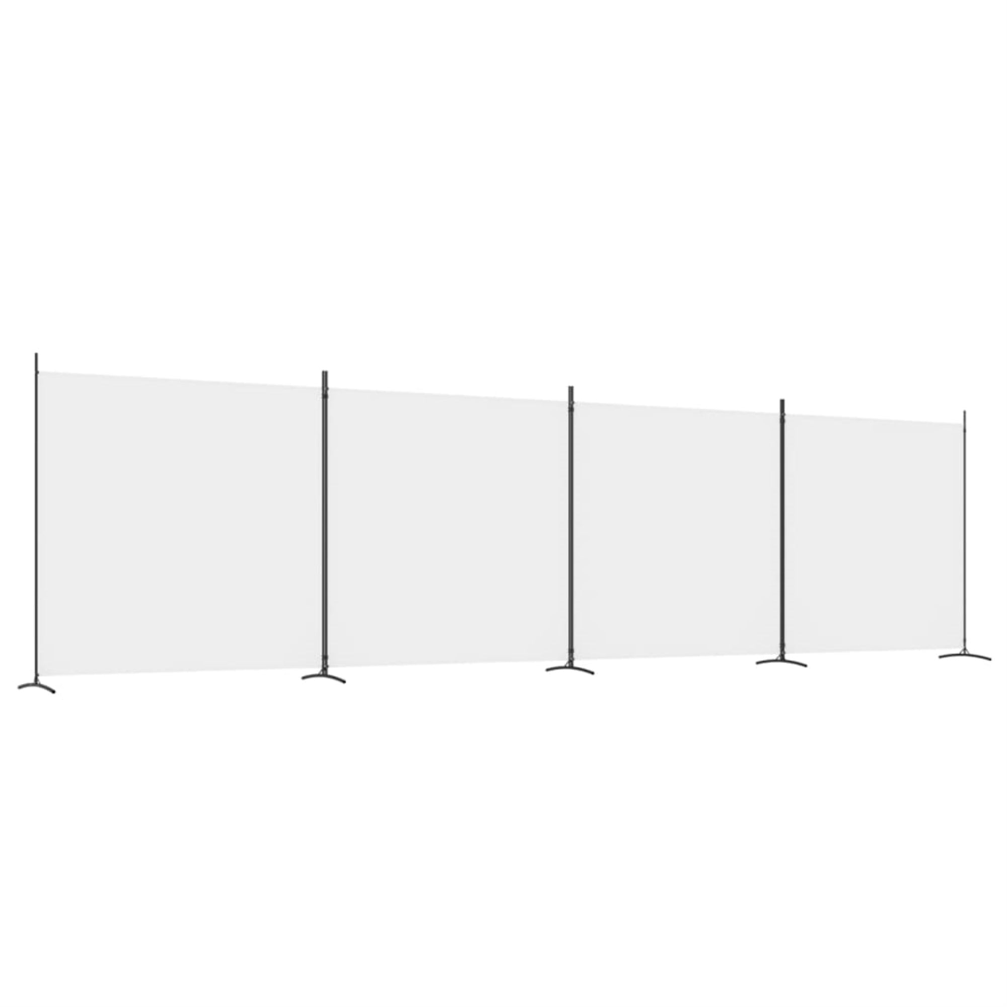 Vidaxl 4-Panel Room Divider White 274.8'X70.9' Fabric