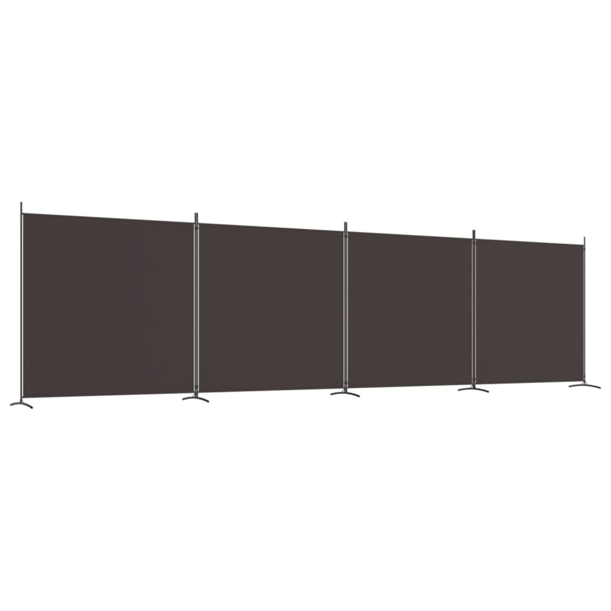Vidaxl 4-Panel Room Divider Brown 274.8'X70.9' Fabric