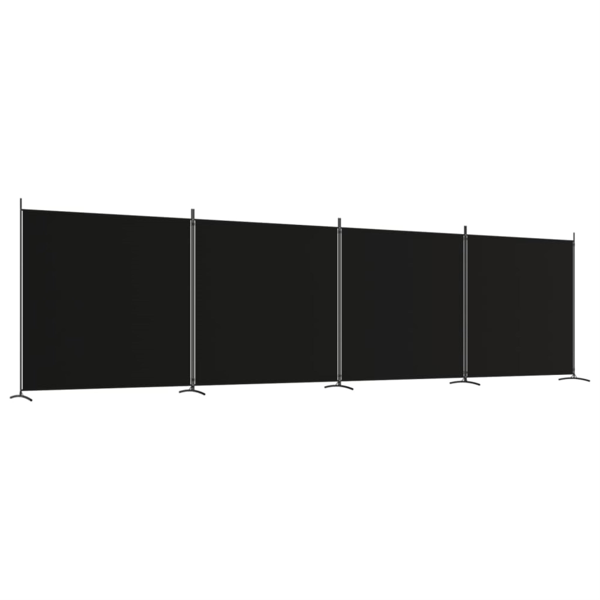 Vidaxl 4-Panel Room Divider Black 274.8'X70.9' Fabric