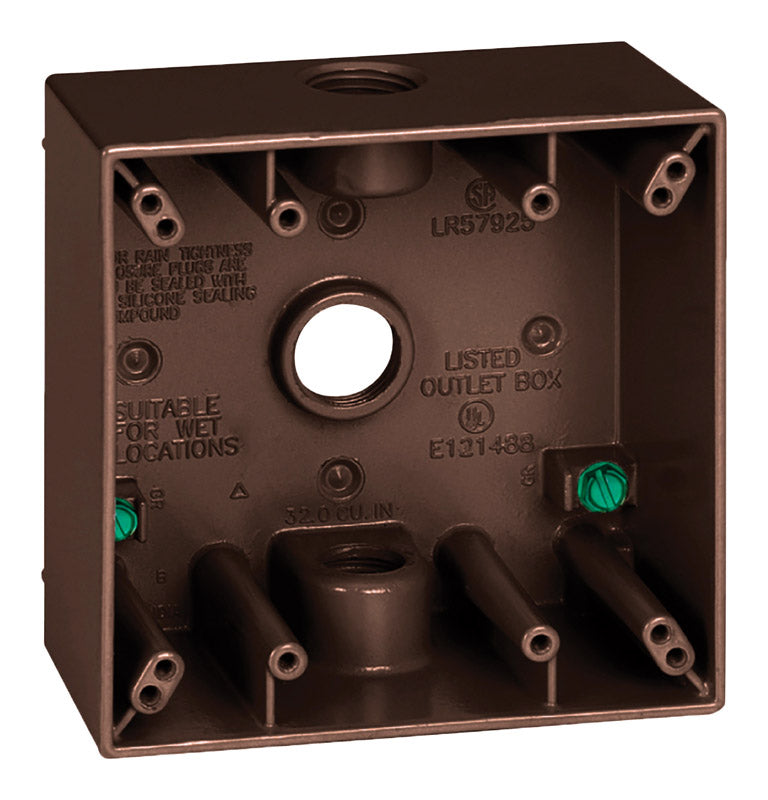 Outlet Box 2G Brnz (Pack Of 1)