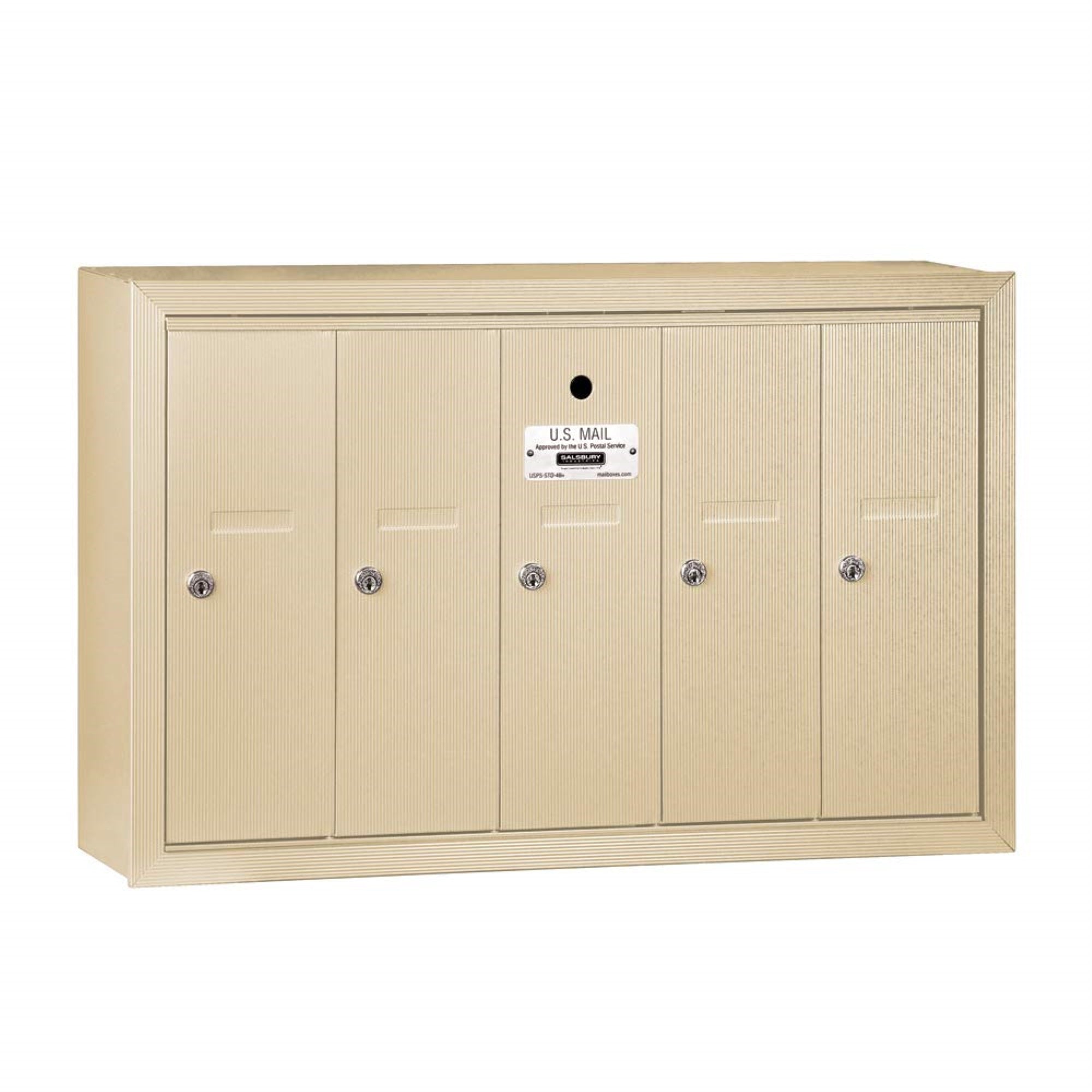 Vertical Mailbox - 5 Doors - Sandstone - Surface Mounted - USPS Access