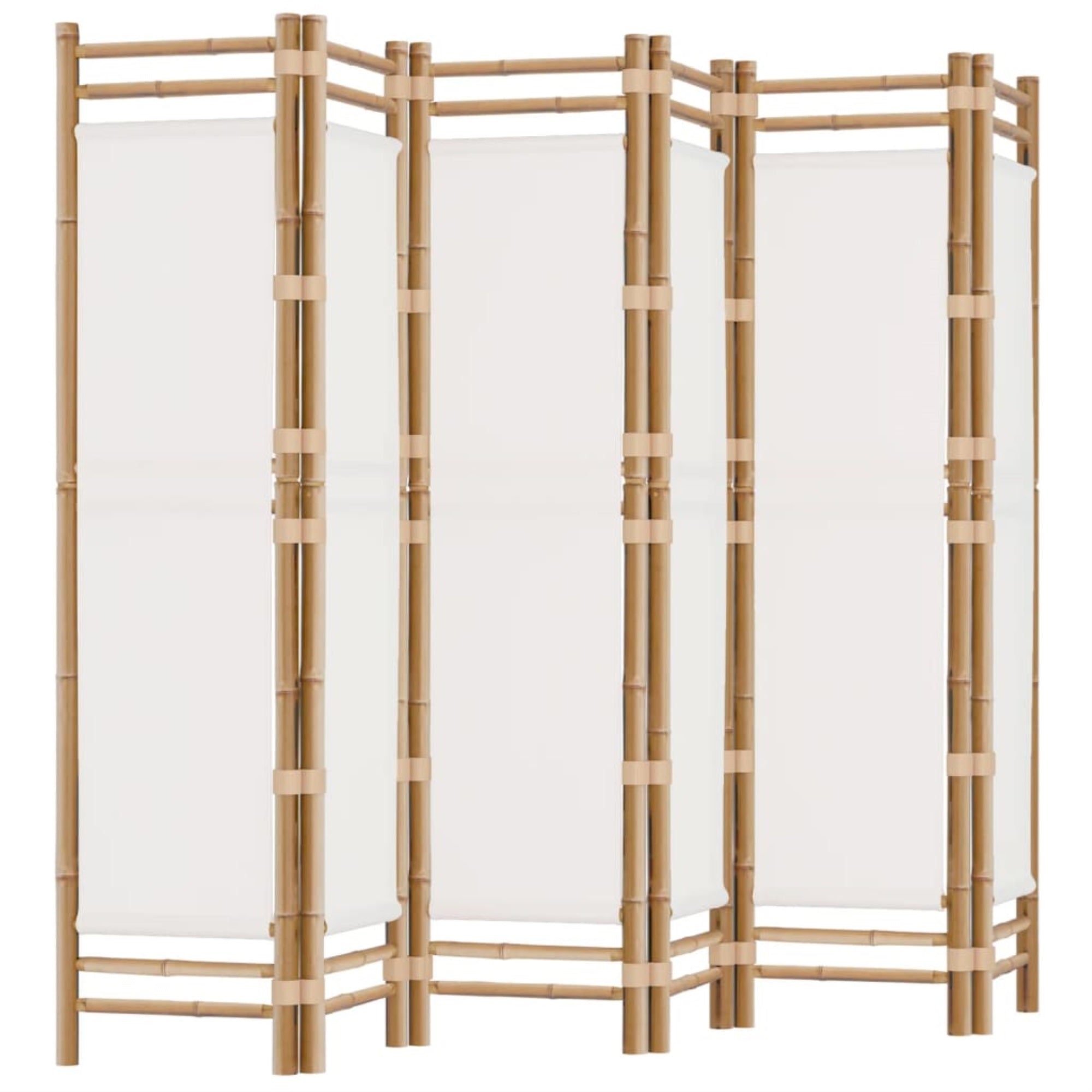 Vidaxl Folding 6-Panel Room Divider 94.5' Bamboo And Canvas