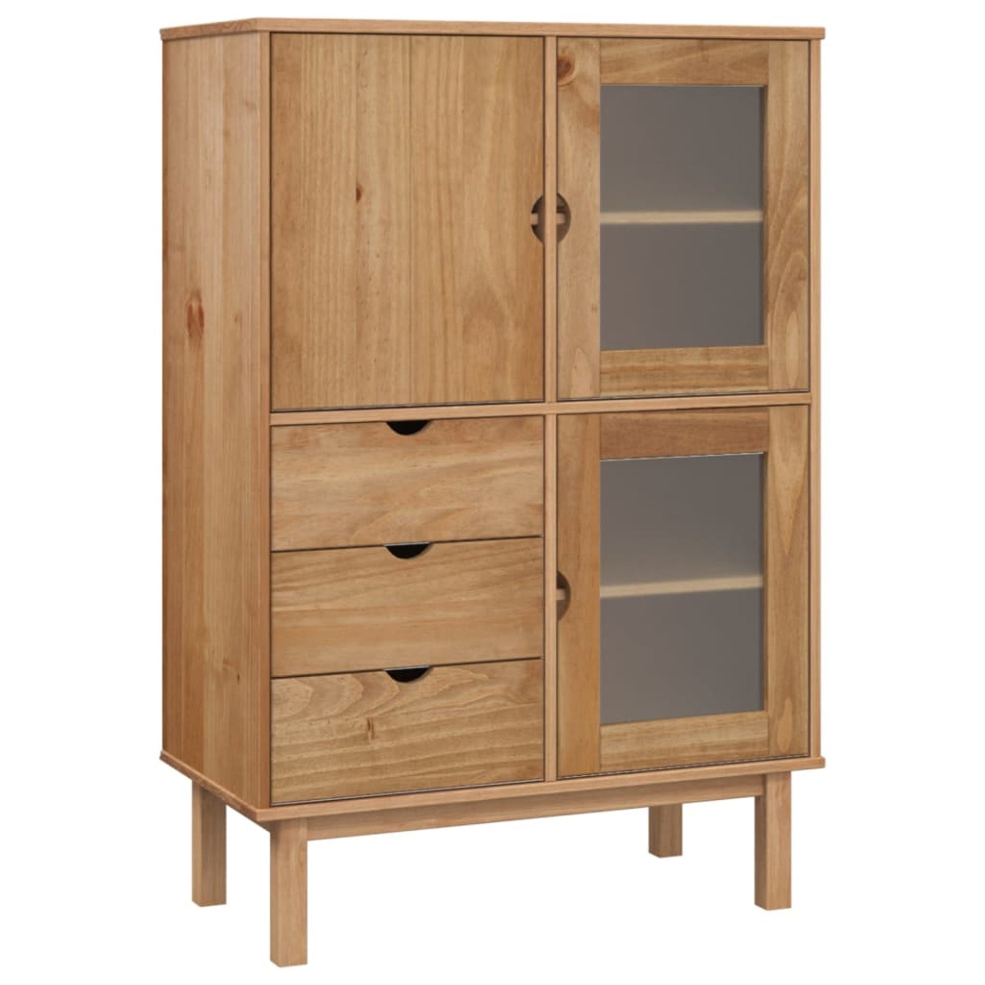 Vidaxl Highboard Otta 33.5'X16.9'X49.2' Solid Wood Pine