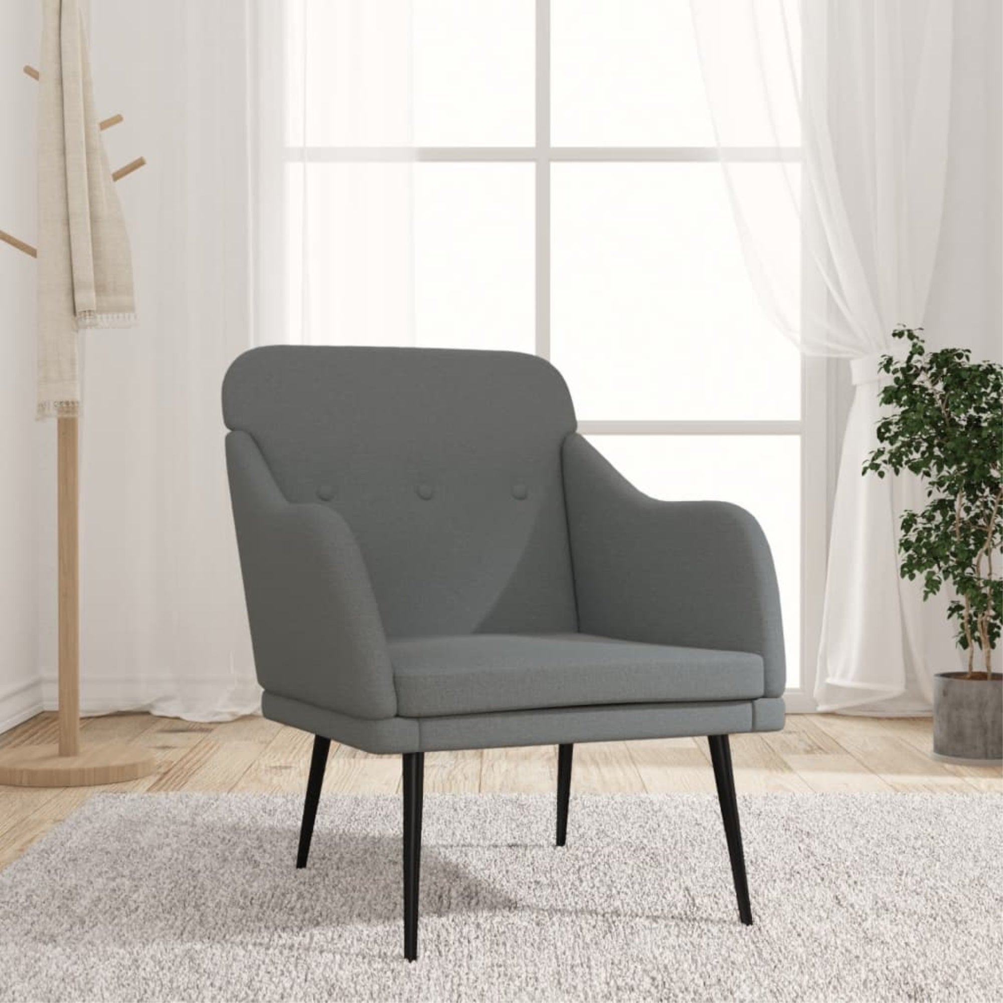 Vidaxl Armchair Dark Gray 24.8'X29.9'X31.5' Fabric