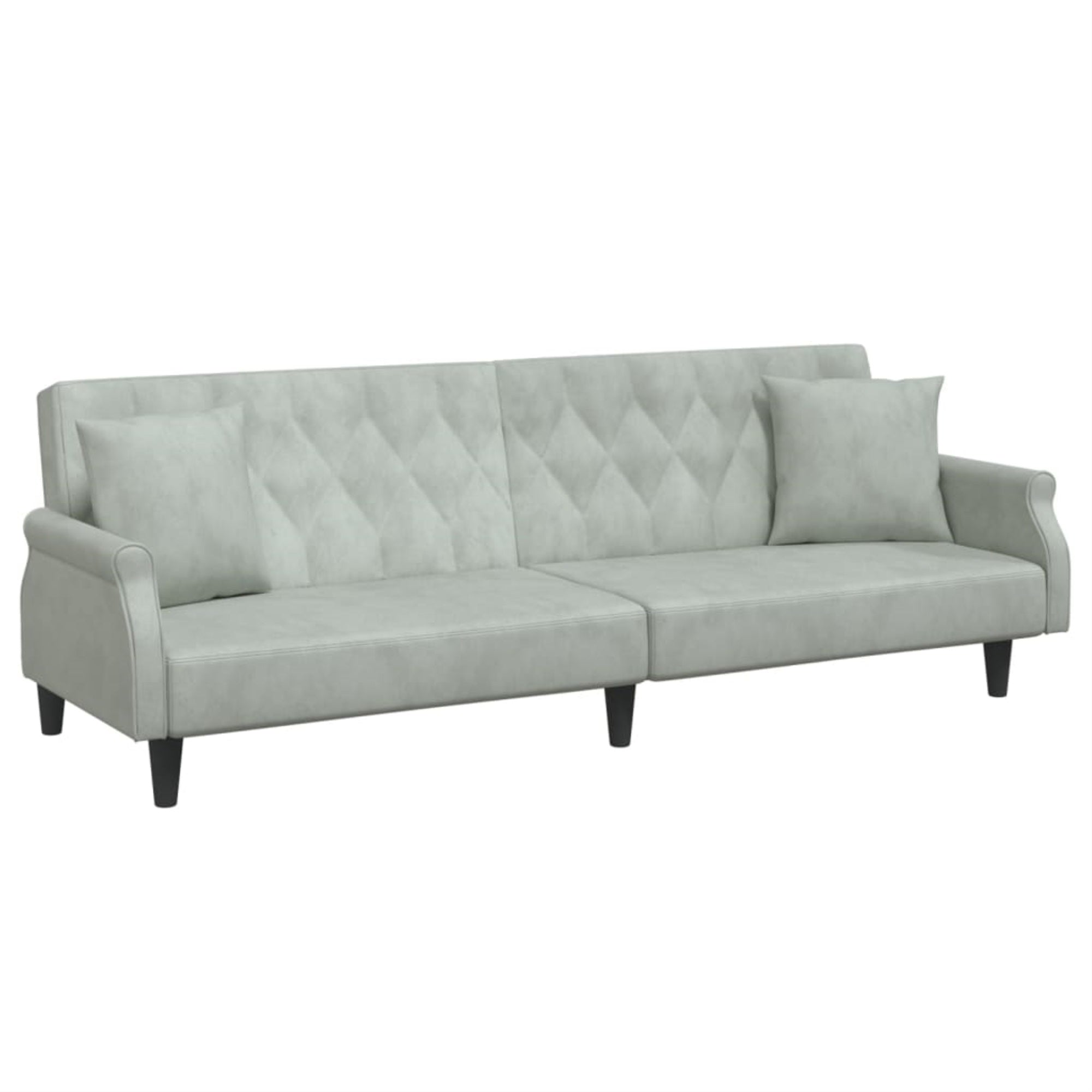 Vidaxl Sofa Bed With Armrests Light Gray Velvet