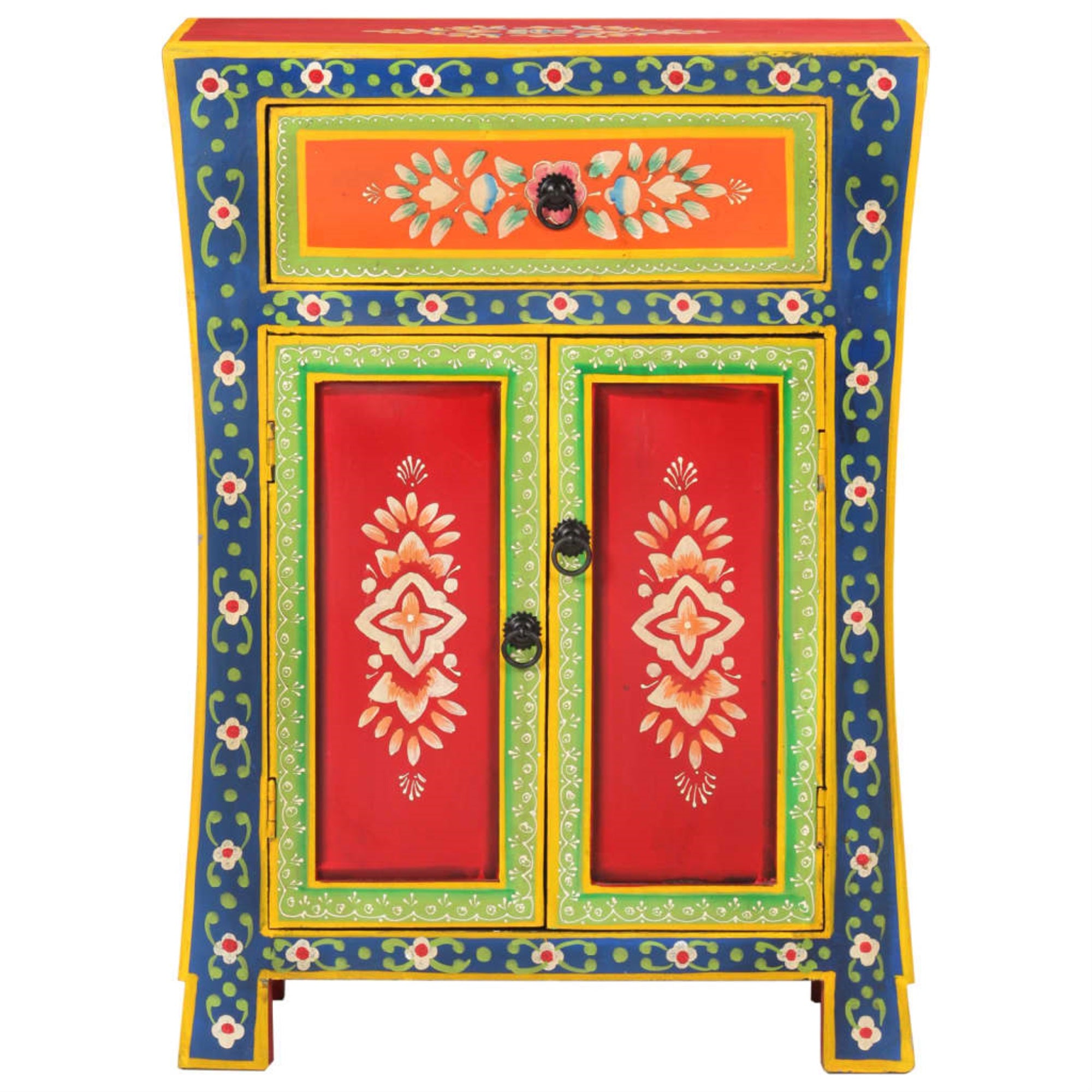 Vidaxl Hand Painted Sideboard 21.3'X11.8'X29.1' Solid Wood Mango