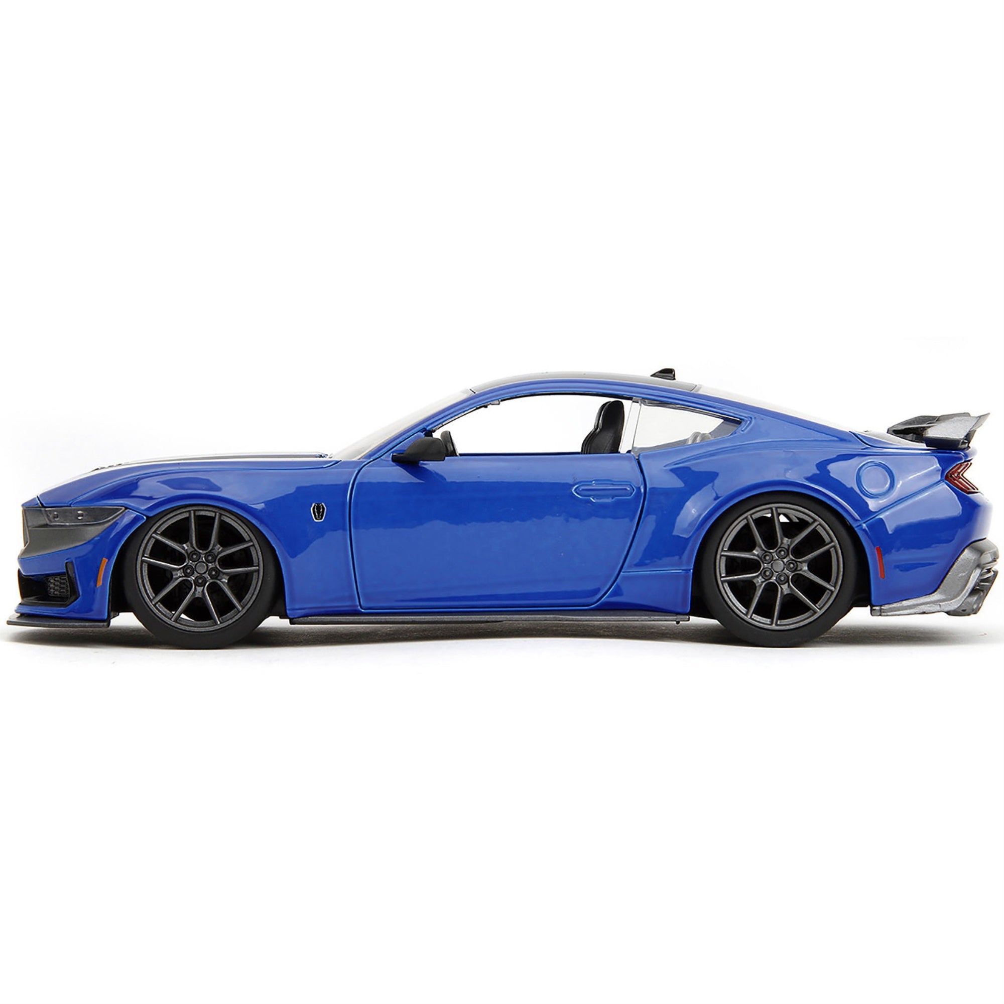 2024 Ford Mustang Dark Horse Blue Metallic with Black and Gray Stripes “Bigtime Muscle” Series 1/24 Diecast Model Car by Jada