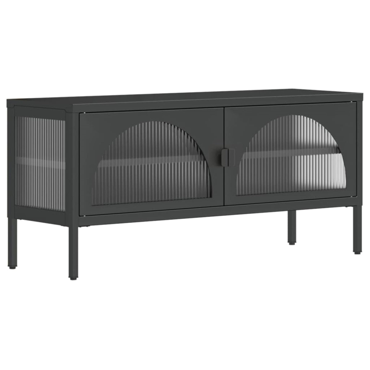 Vidaxl Tv Stand Black 41.3'X13.8'X19.7' Glass And Steel
