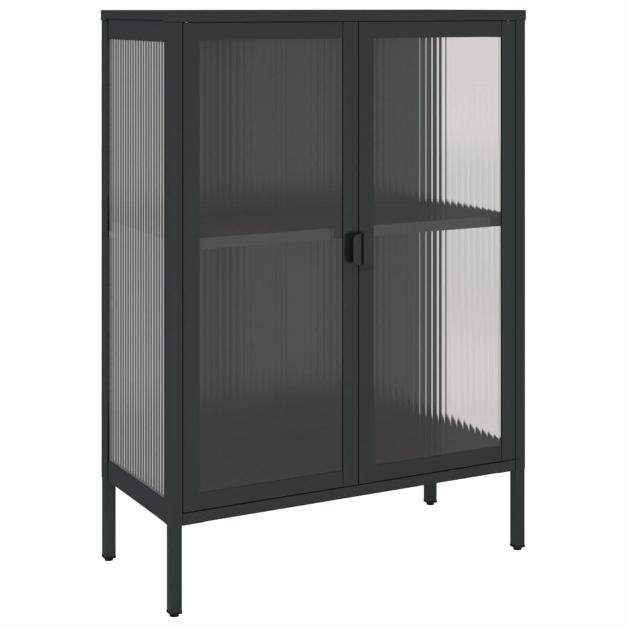 Vidaxl Sideboard Black 29.5'X13.8'X41.3' Glass And Steel