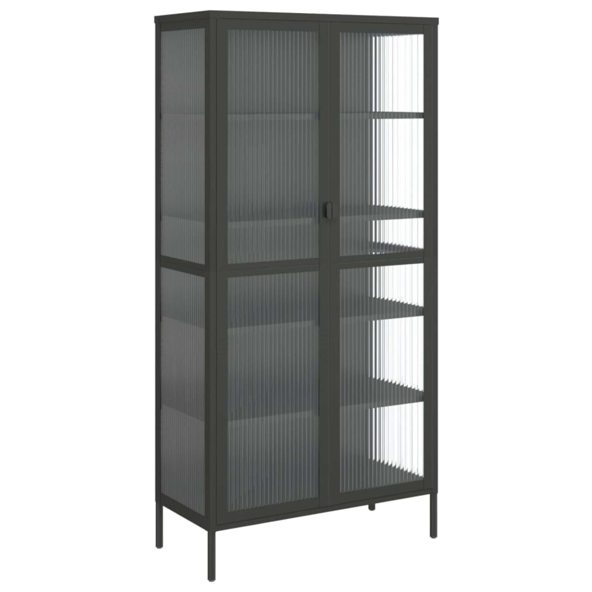 Vidaxl Highboard Black 33.5'X15.7'X70.9' Glass And Steel