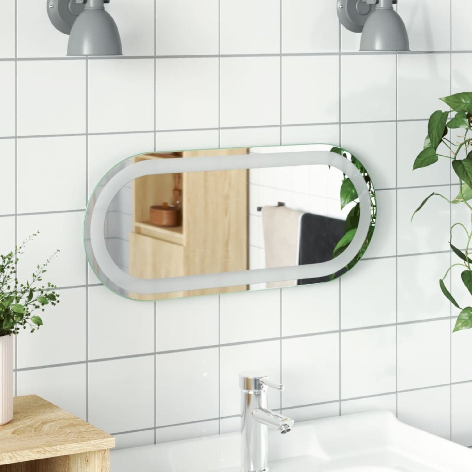 vidaXL LED Bathroom Mirror 23.6″x9.8″ Oval