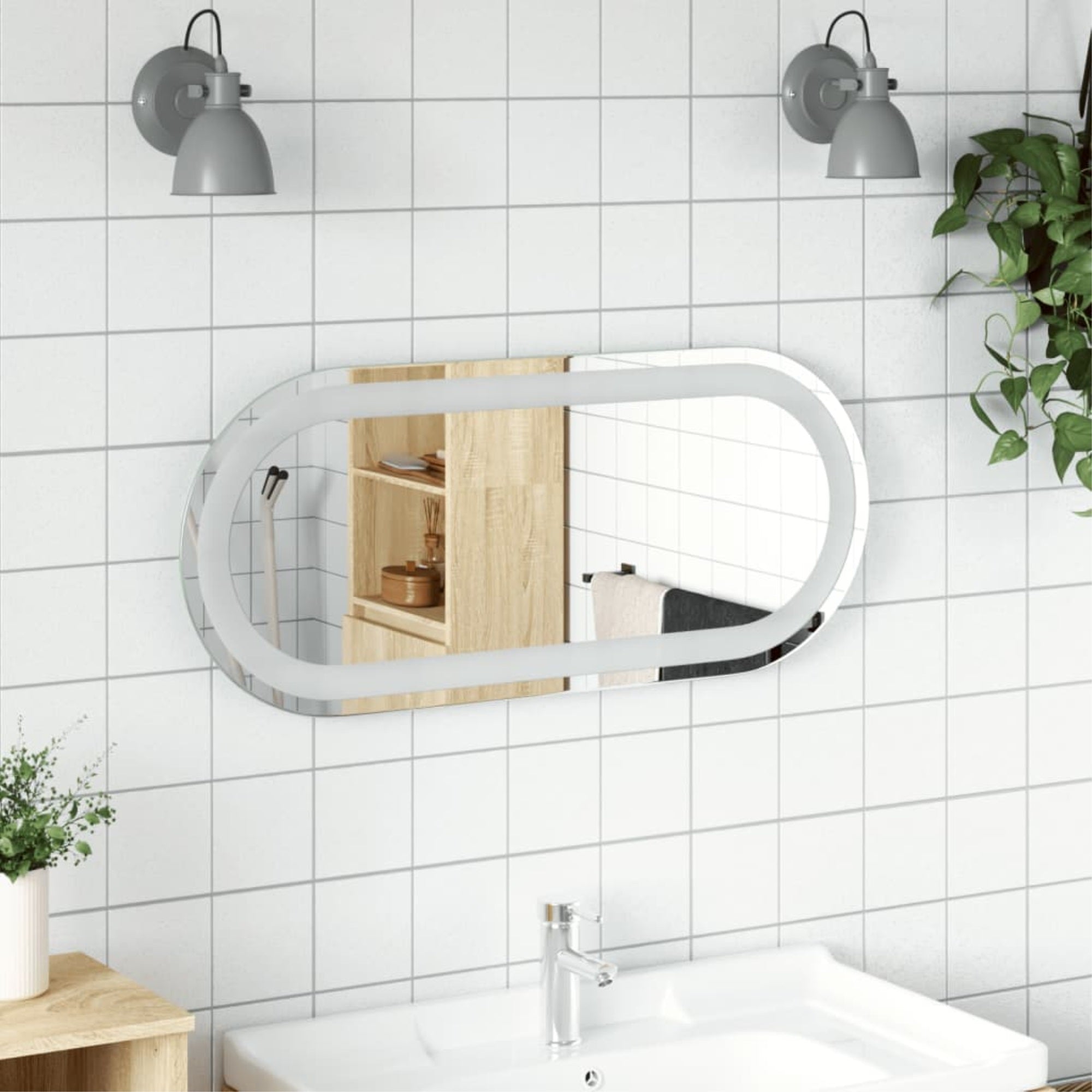 Vidaxl Led Bathroom Mirror 27.6'X11.8' Oval