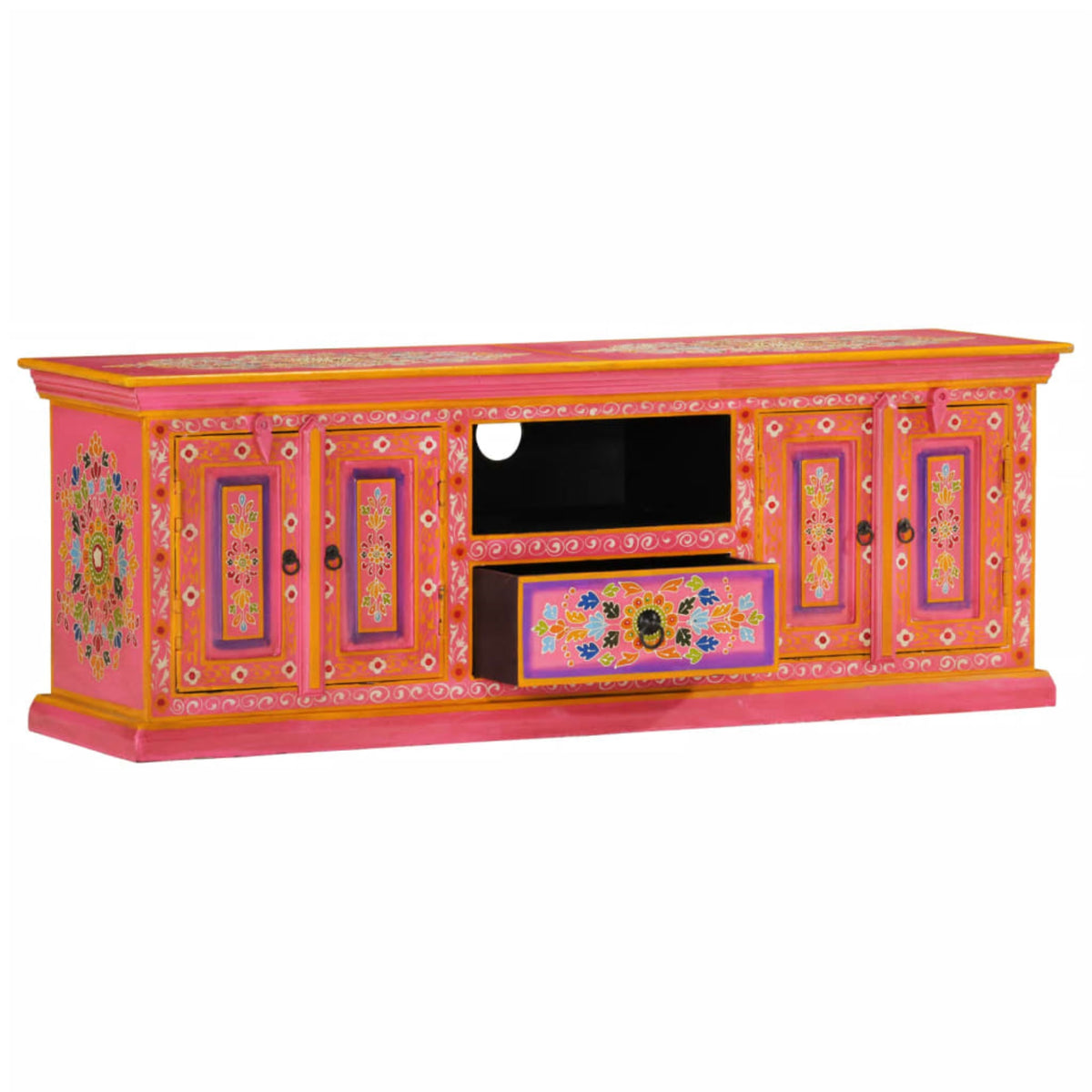 Vidaxl Tv Stand Pink 43.3'X11.8'X15.7' Solid Wood Mango