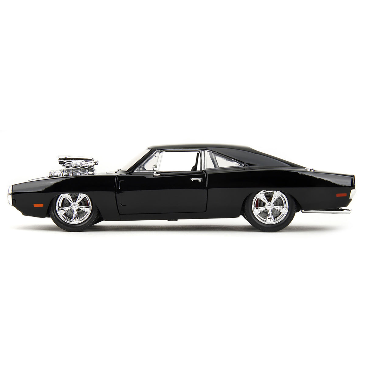 1970 Dodge Charger Black With Race Interior 'Fast & Furious' Movie 1/24 Diecast Model Car By Jada