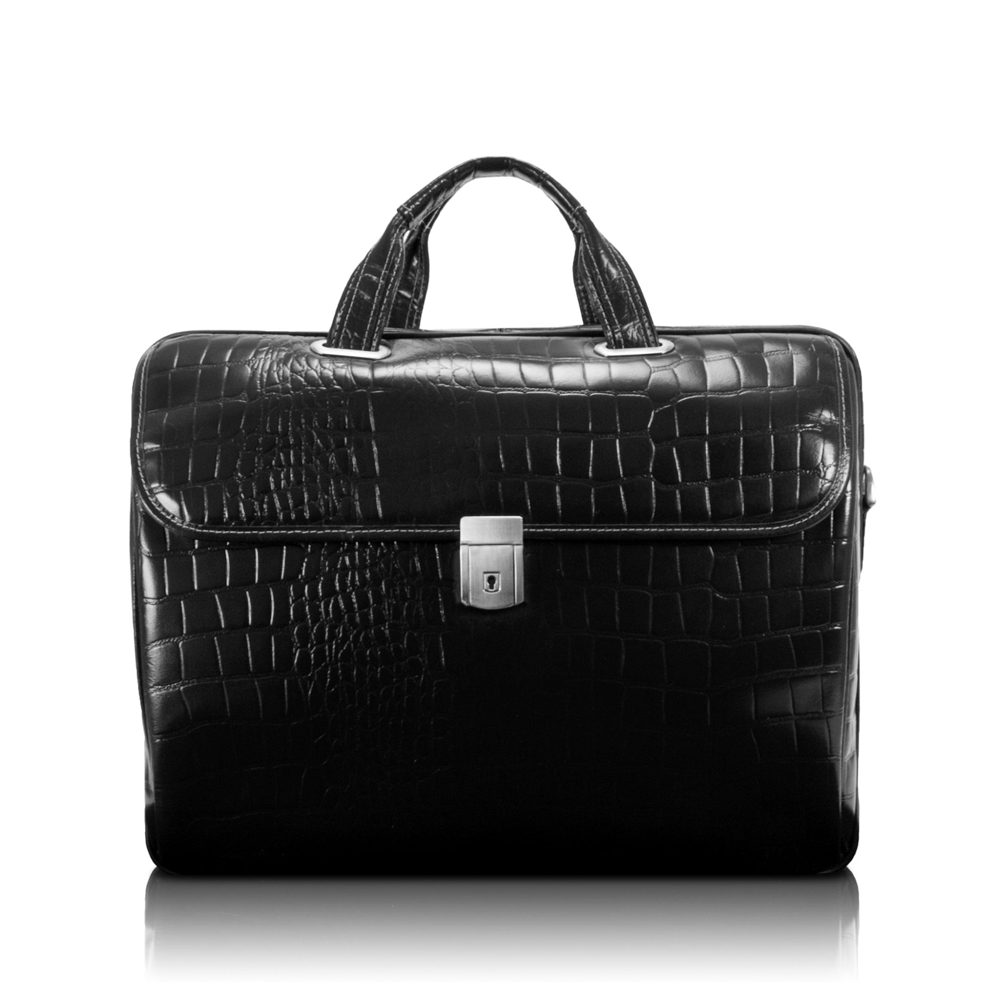 Monterosso | Settembre | 15 Leather Medium Ladies Laptop Briefcase - Black