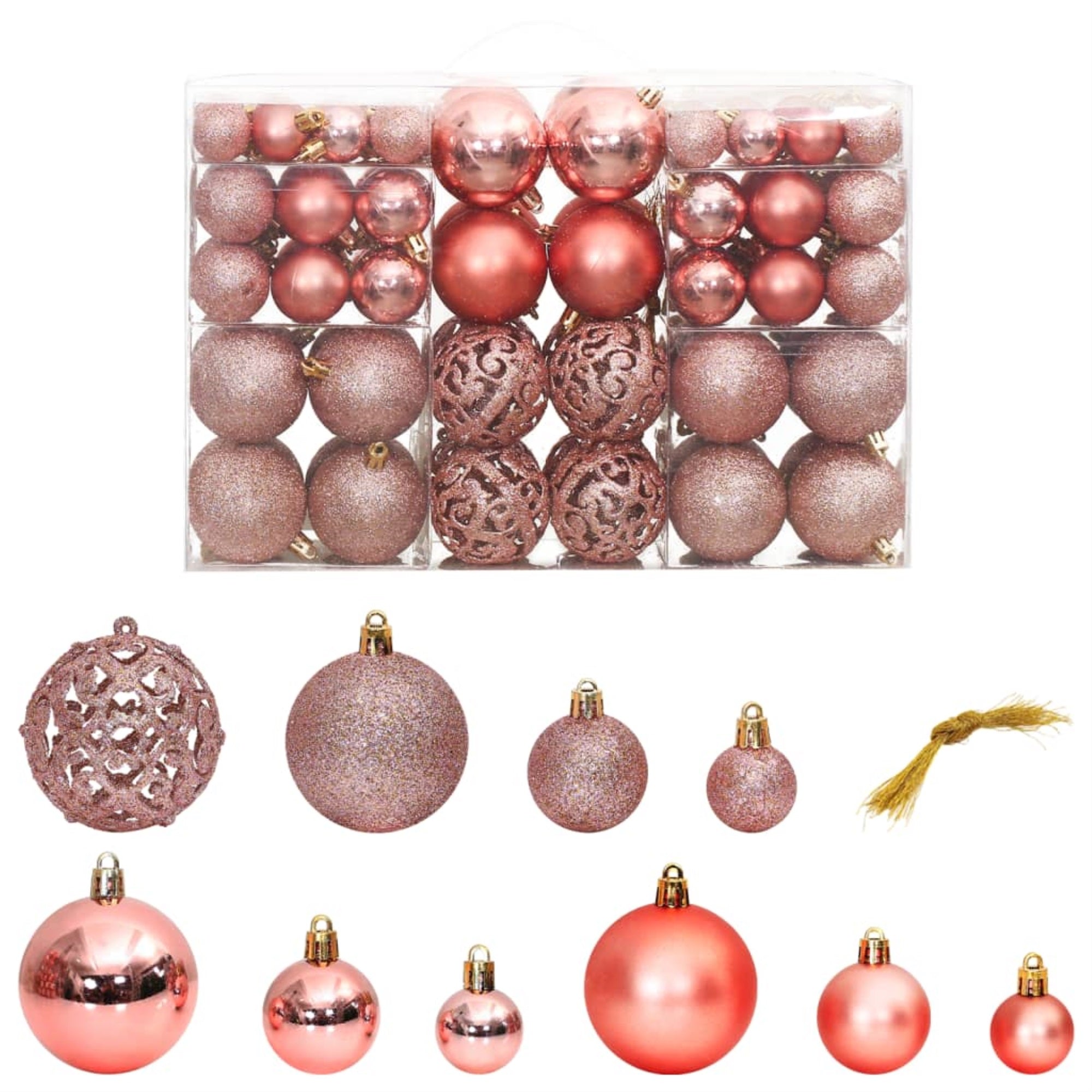 Vidaxl Christmas Baubles 100 Pcs Pink And Rose 1.2' / 1.6' / 2.4'