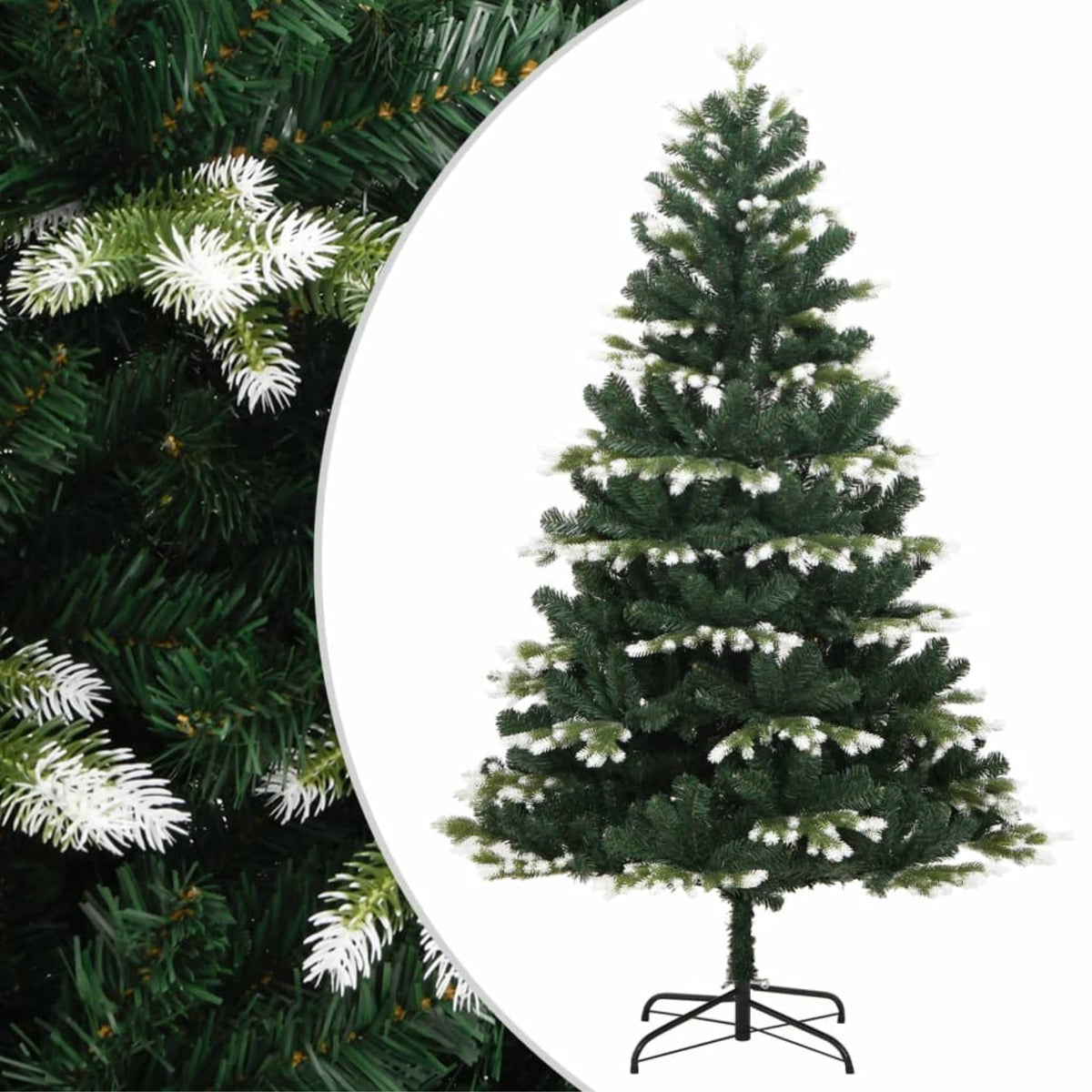 Vidaxl Artificial Hinged Christmas Tree With Flocked Snow 47.2'