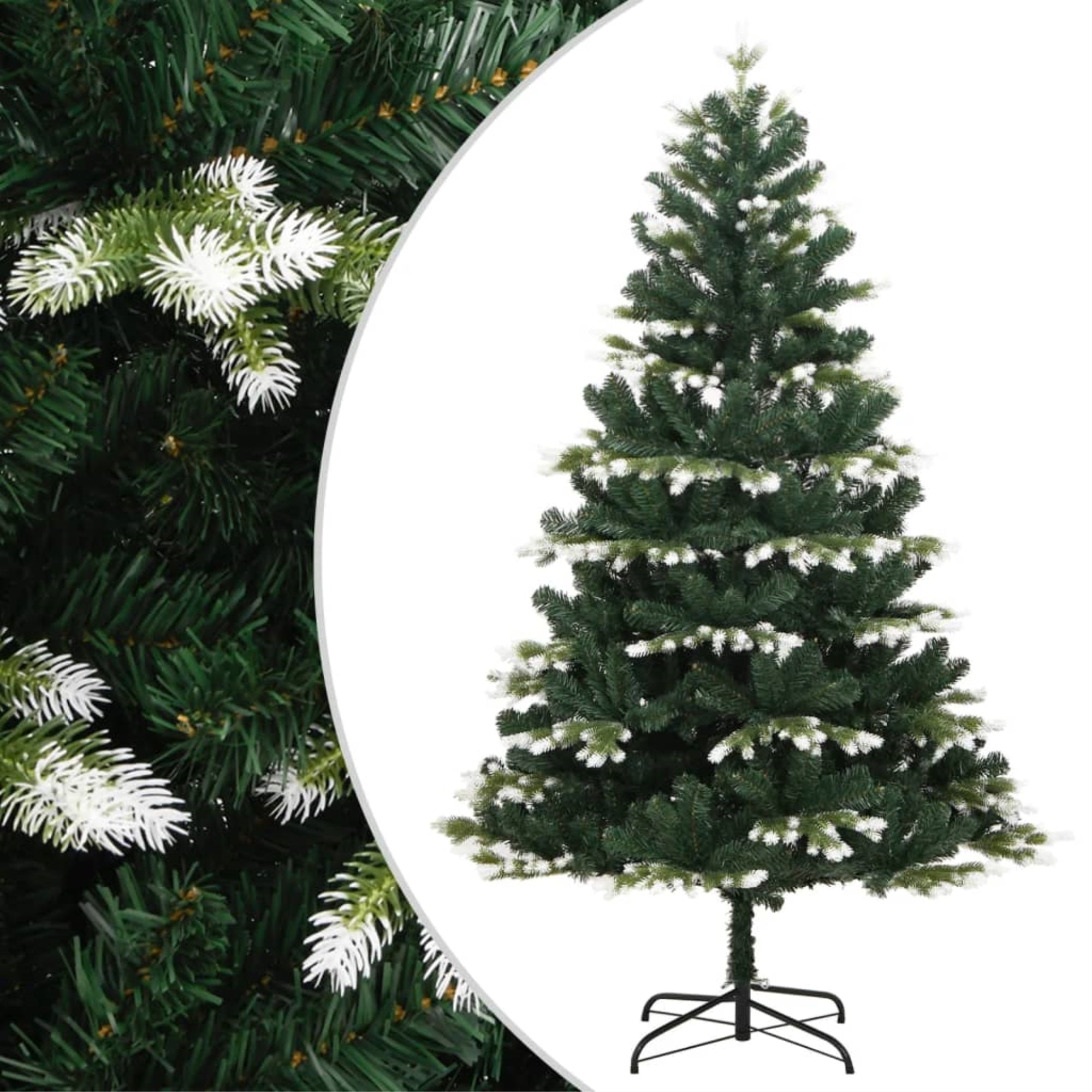 Vidaxl Artificial Hinged Christmas Tree With Flocked Snow 70.9'