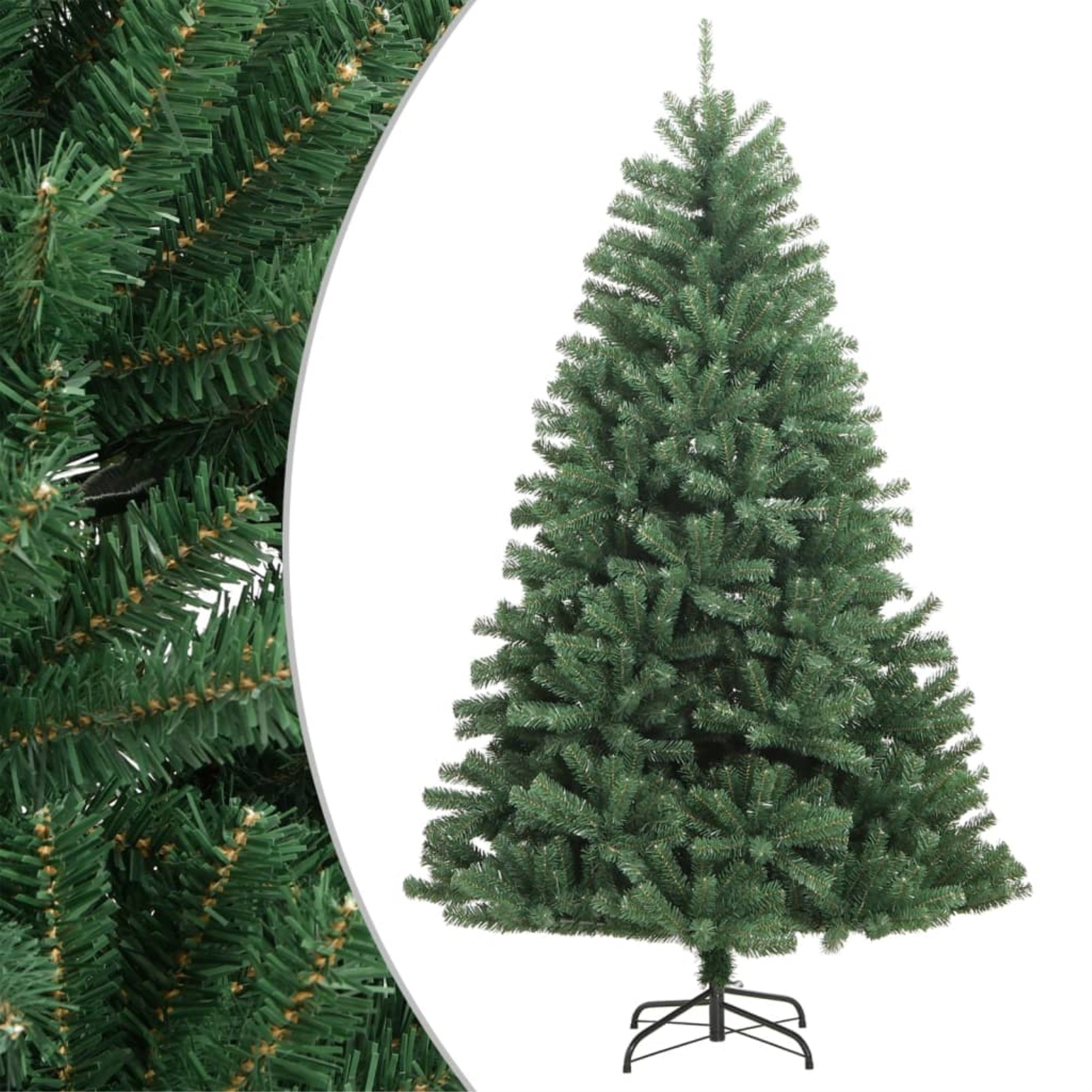 Vidaxl Artificial Hinged Christmas Tree With Stand Green 82.7'
