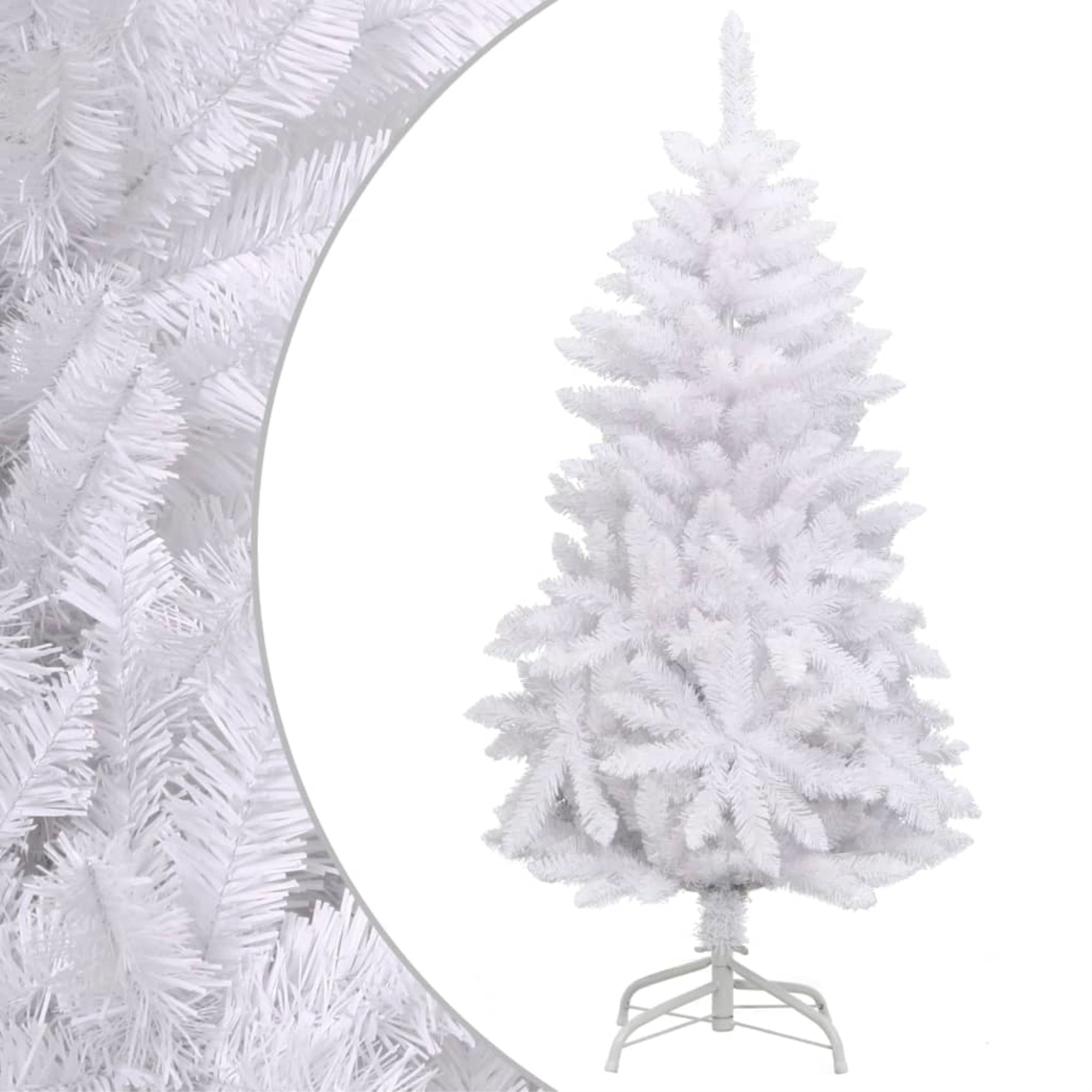 Vidaxl Artificial Hinged Christmas Tree With Stand White 59.1'
