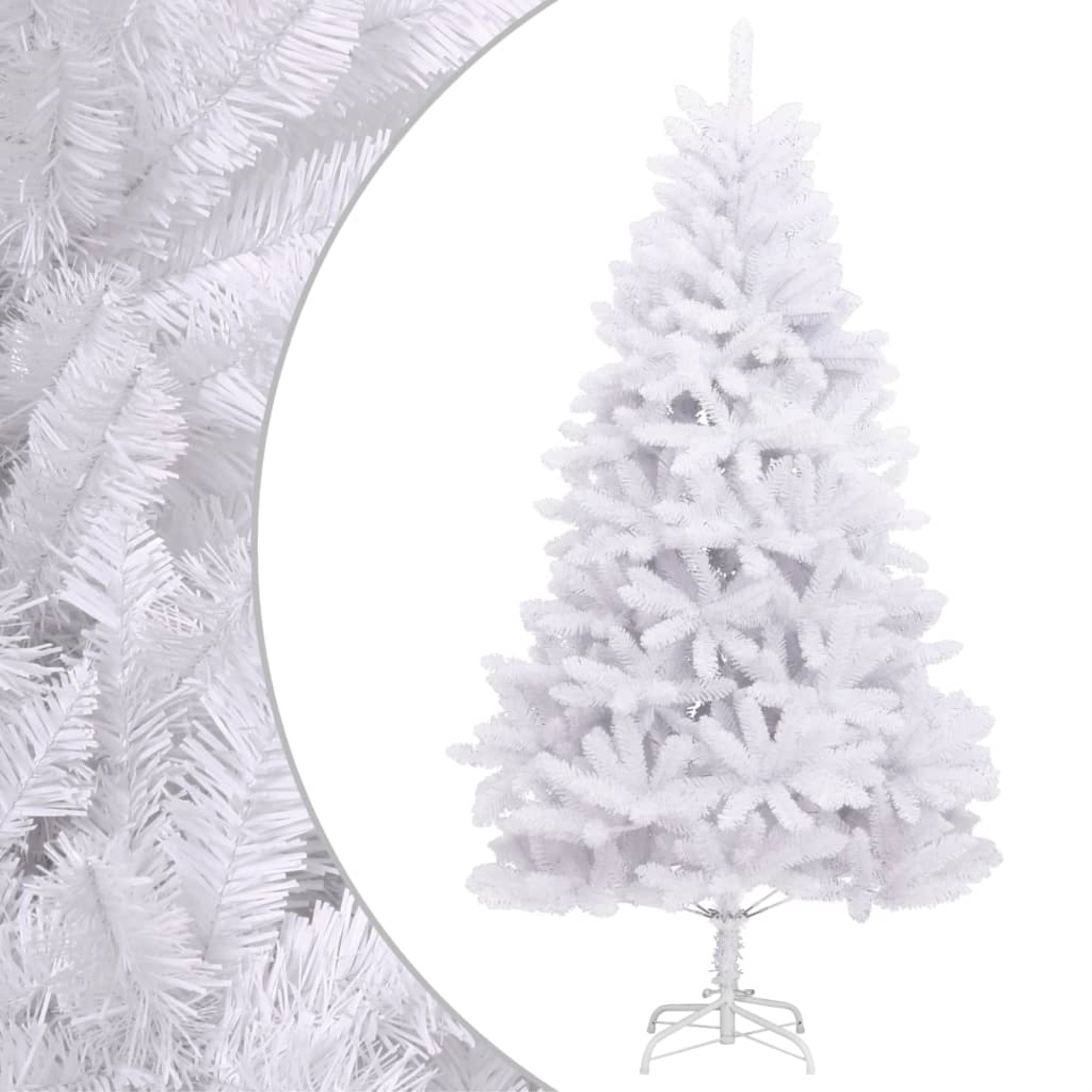 Vidaxl Artificial Hinged Christmas Tree With Stand White 70.9'