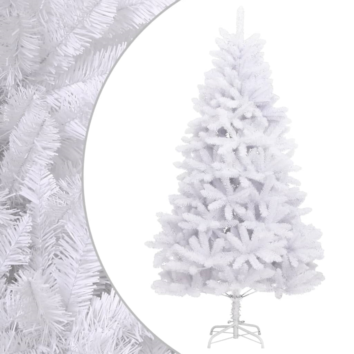 Vidaxl Artificial Hinged Christmas Tree With Stand White 82.7'